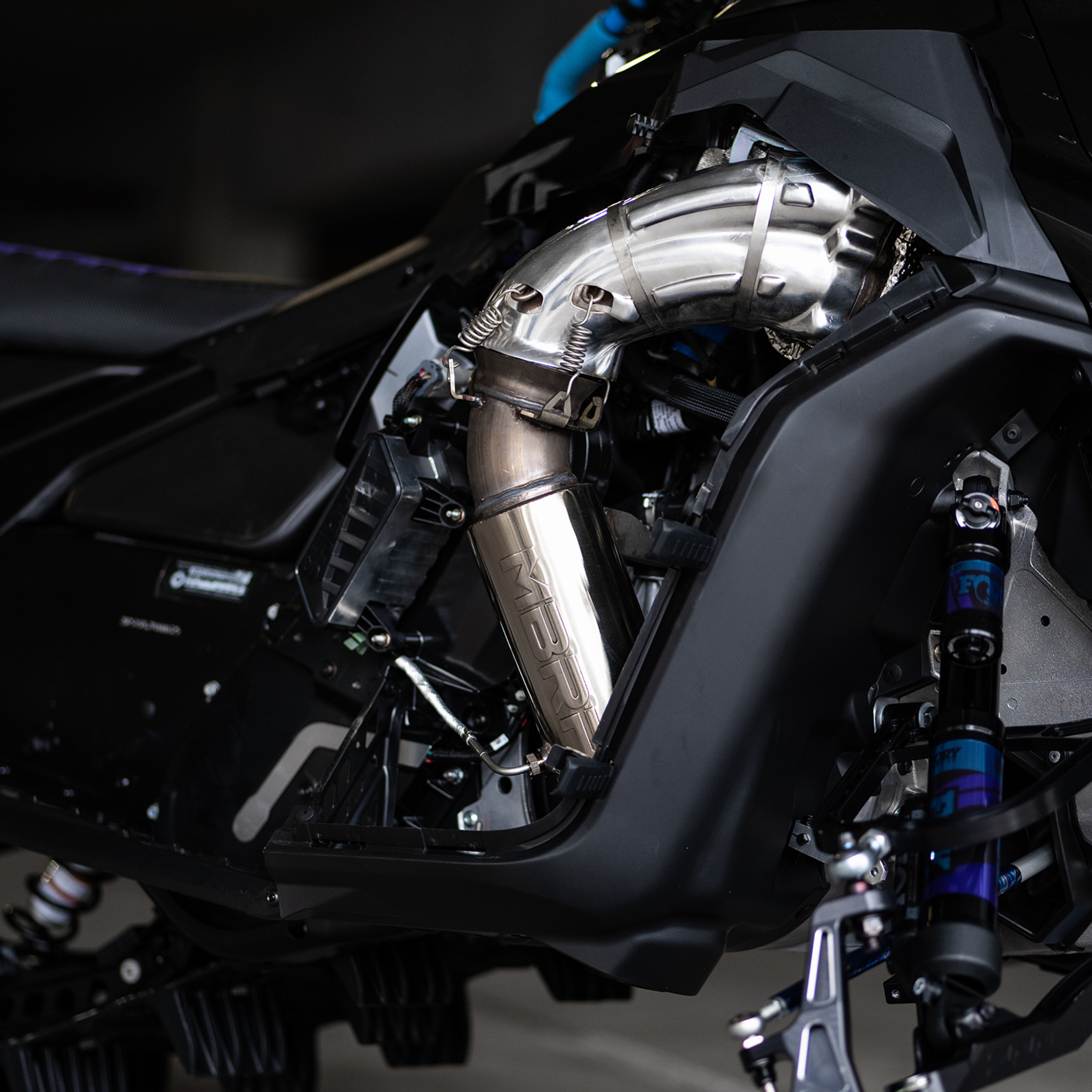 MBRP snowmobile exhaust system installed