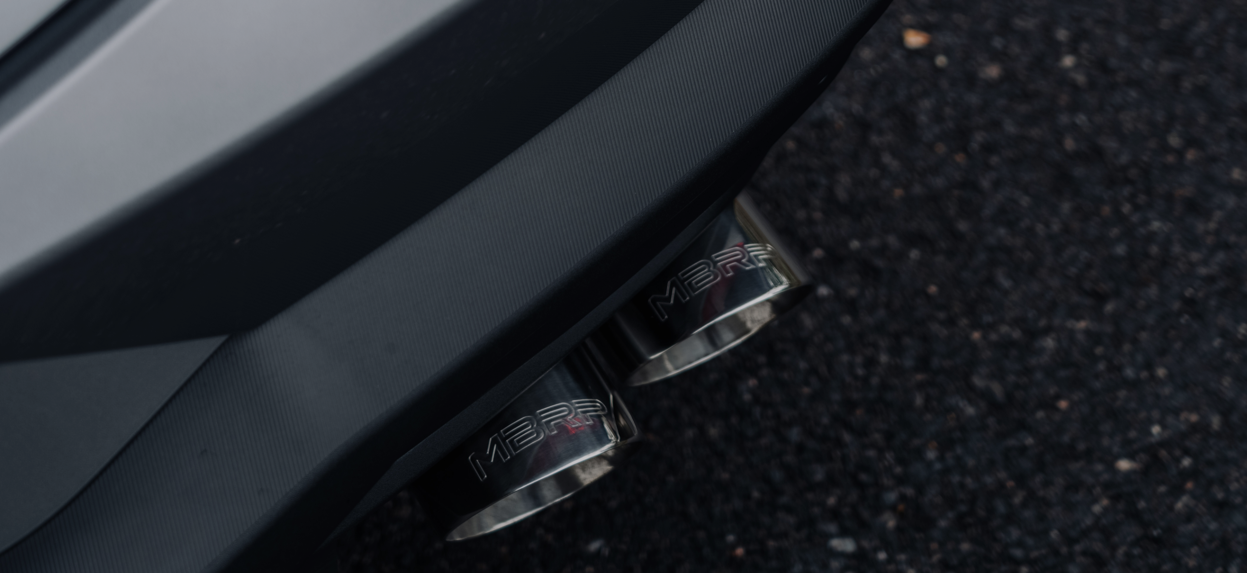 Silver Ford Mustang GT with MBRP stainless steel tips