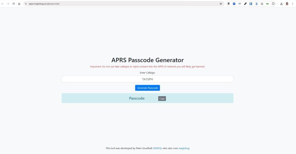 Şekil 8 - Aprs Passcode Generator