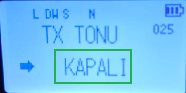 Şekil-7 TX ton kapalı