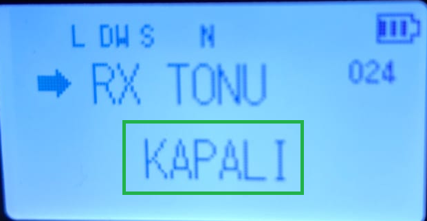 Şekil-8 RX Ton kapalı