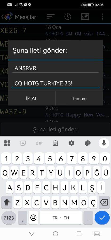 Şekil 20 - Mesaj Yazma