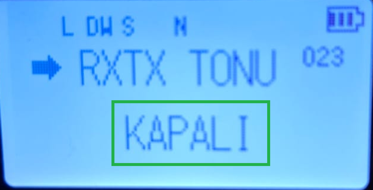 Şekil-6 RXTX Ton Kapalı