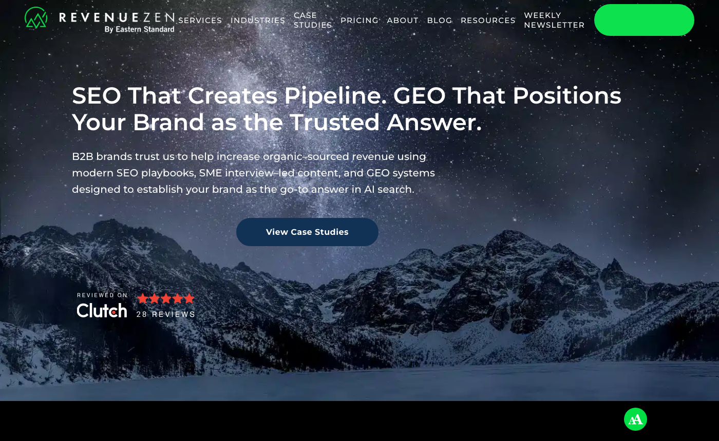 RevenueZen homepage