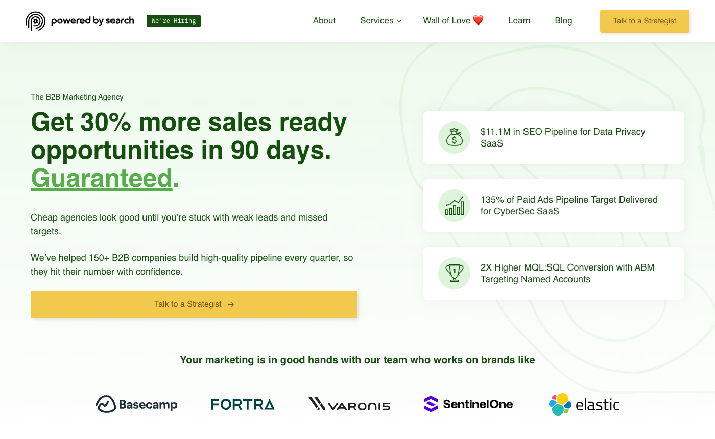 Powered by Search homepage