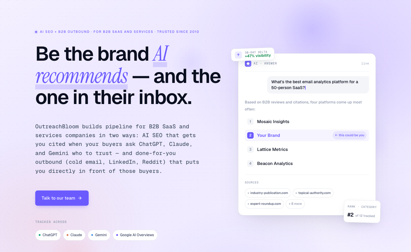 OutreachBloom homepage