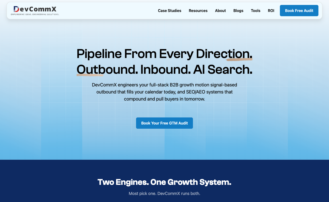 DevCommX homepage