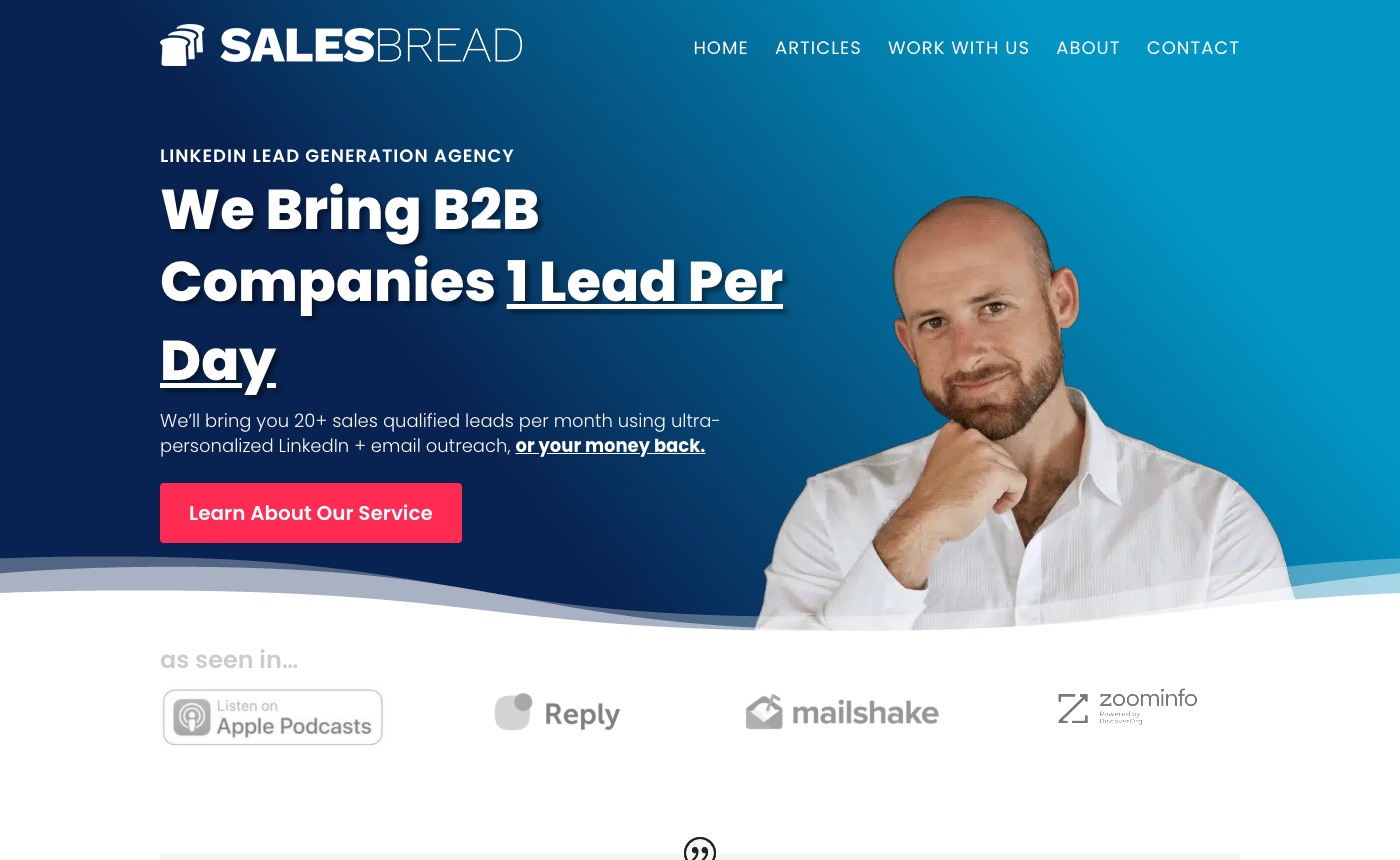 SalesBread homepage
