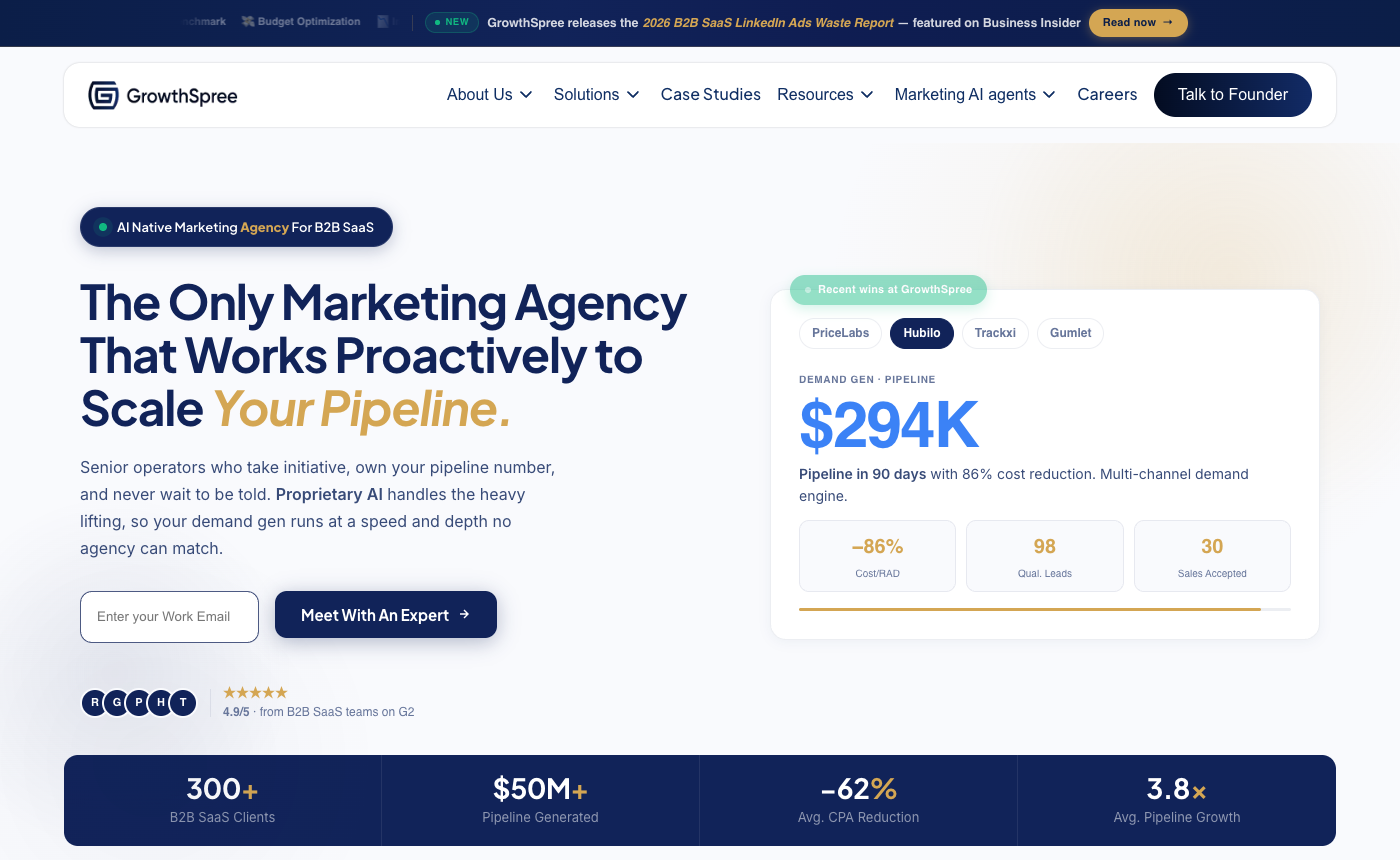 GrowthSpree homepage