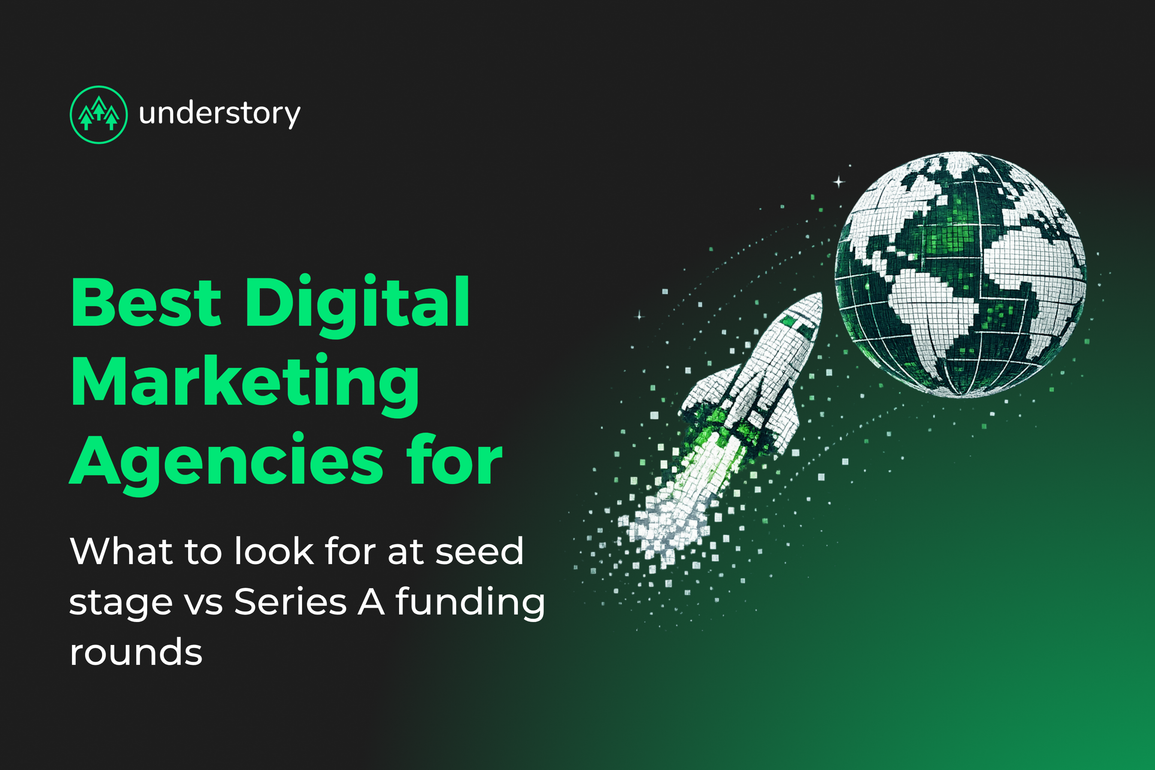Startup founders comparing digital marketing agency options at seed stage versus Series A funding