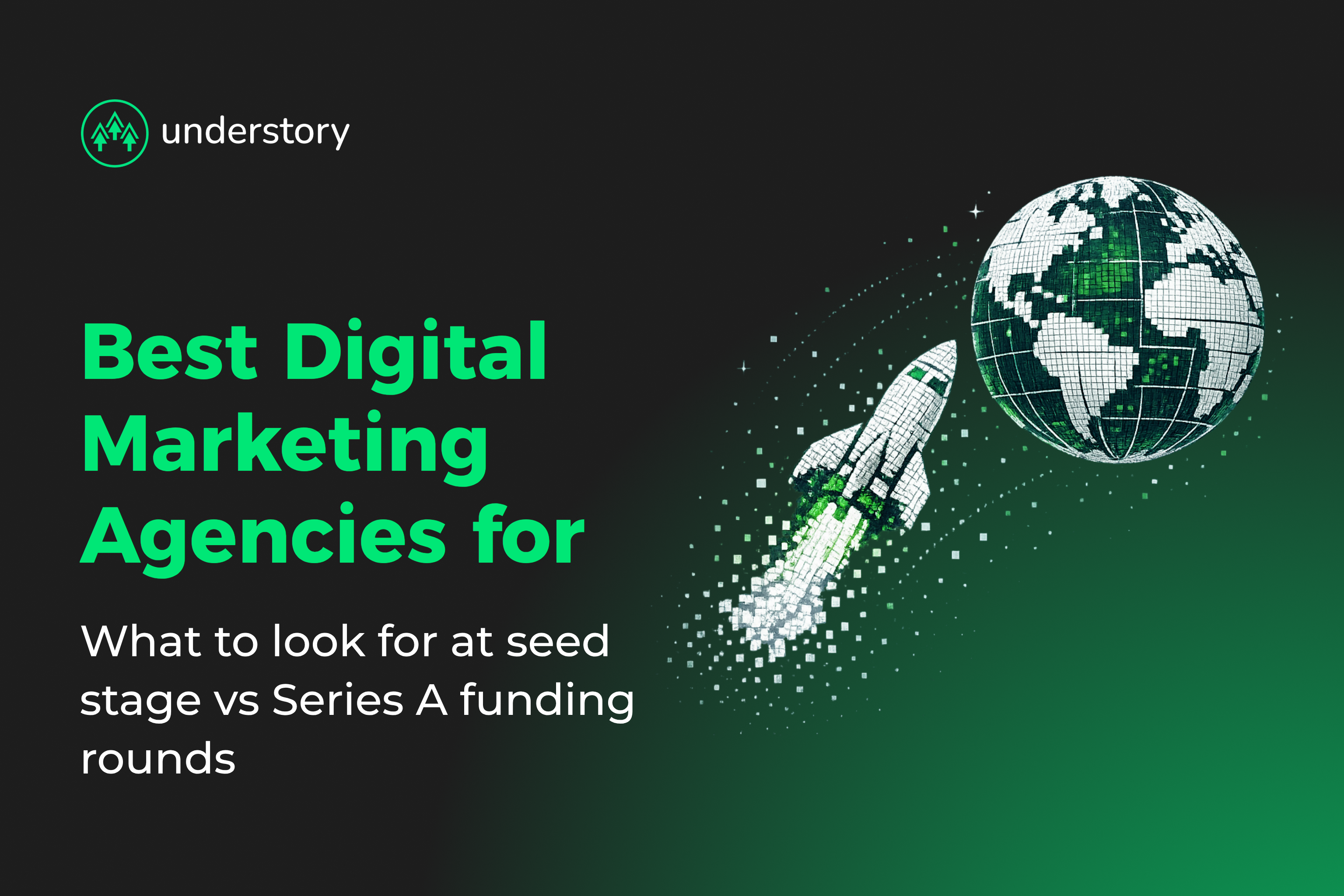 Startup founders comparing digital marketing agency options at seed stage versus Series A funding