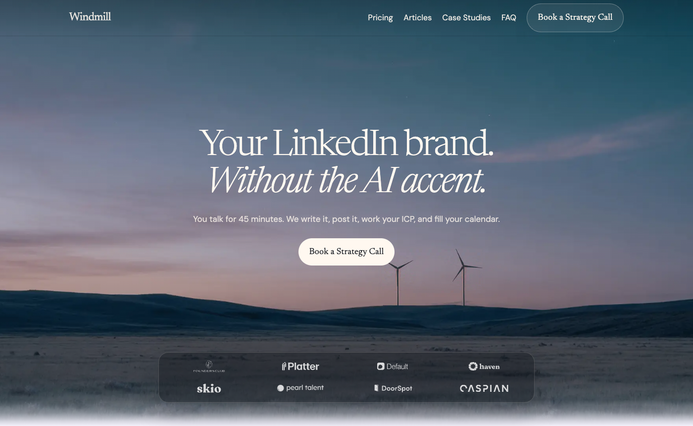 Windmill Growth homepage