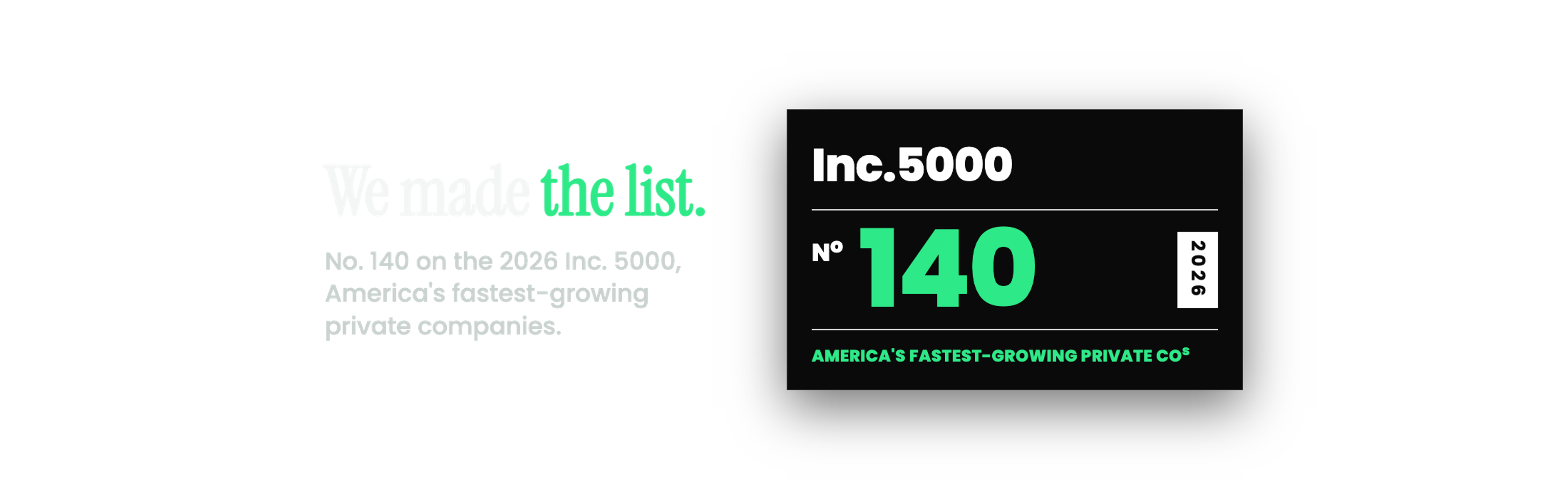 We made the list. Understory Agency, No. 140 on the 2026 Inc. 5000
