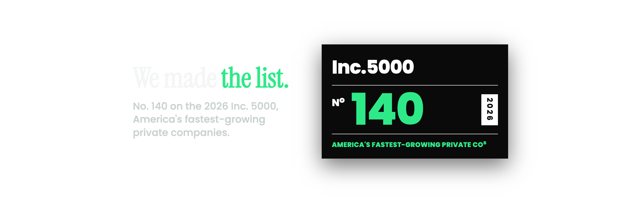 We made the list. Understory Agency, No. 140 on the 2026 Inc. 5000