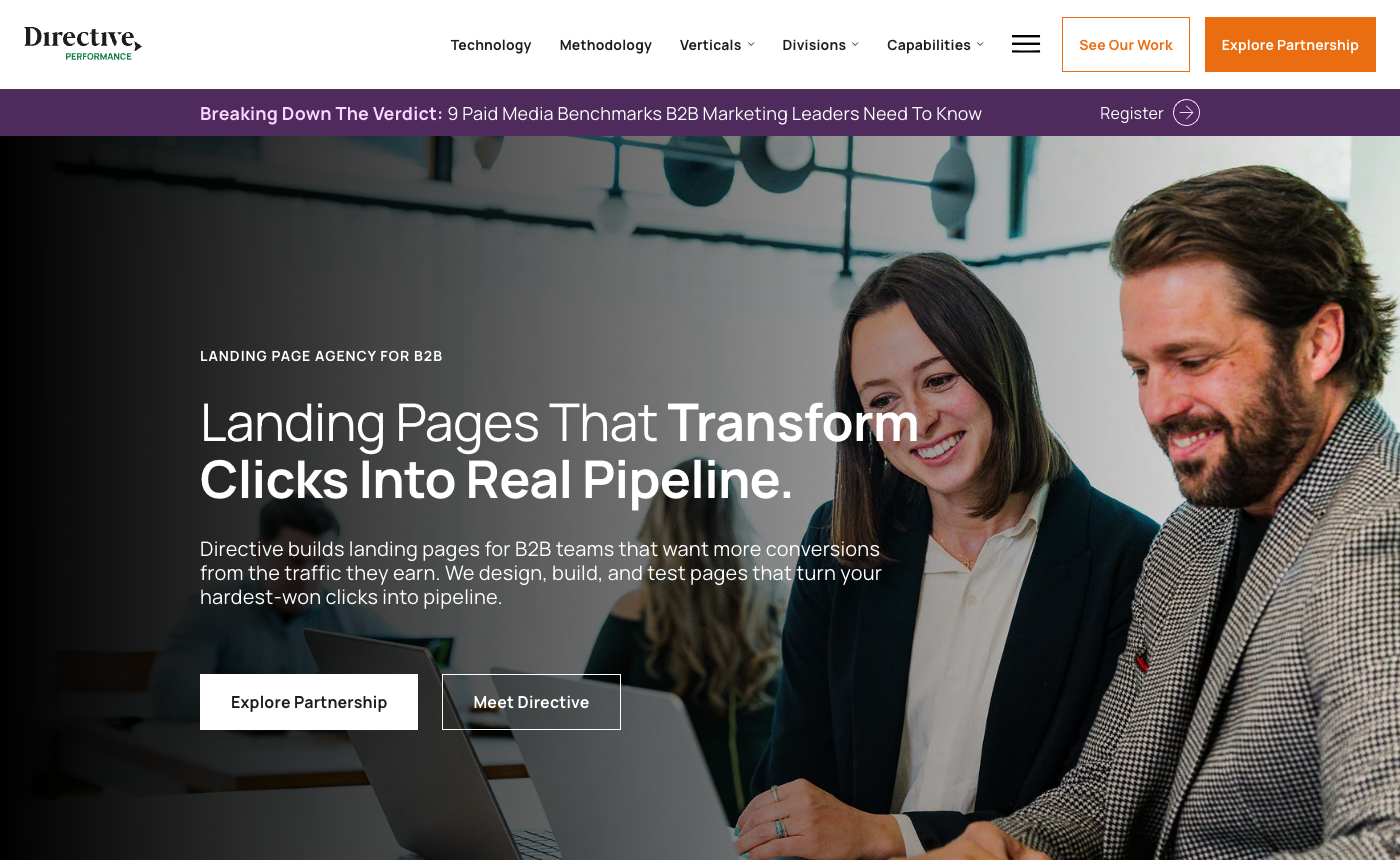 Directive landing page agency page