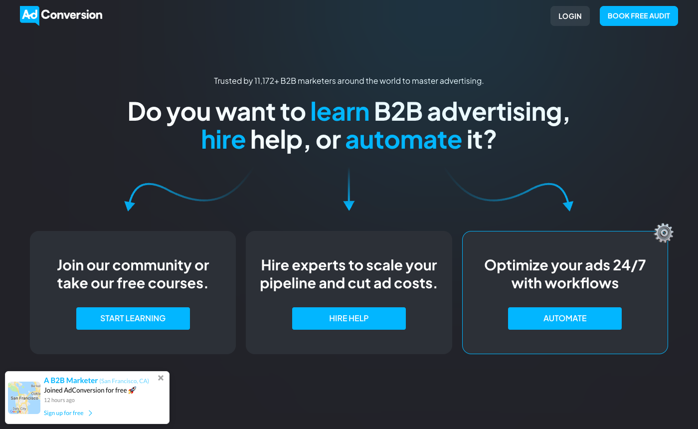 AdConversion homepage