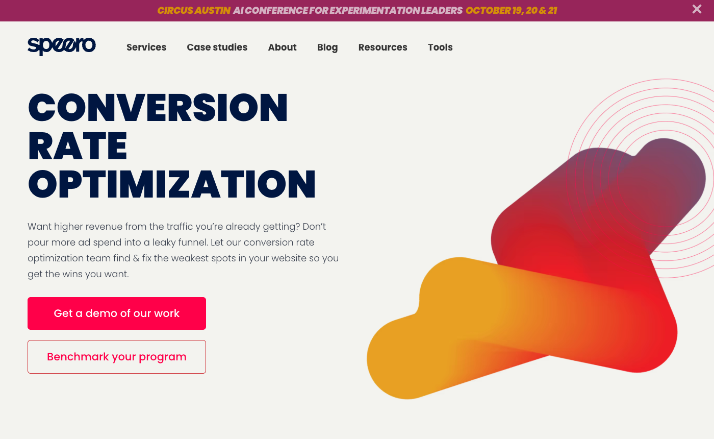Speero conversion rate optimization page