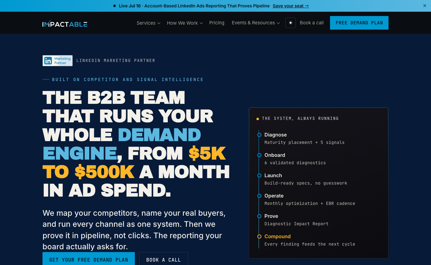 Impactable homepage