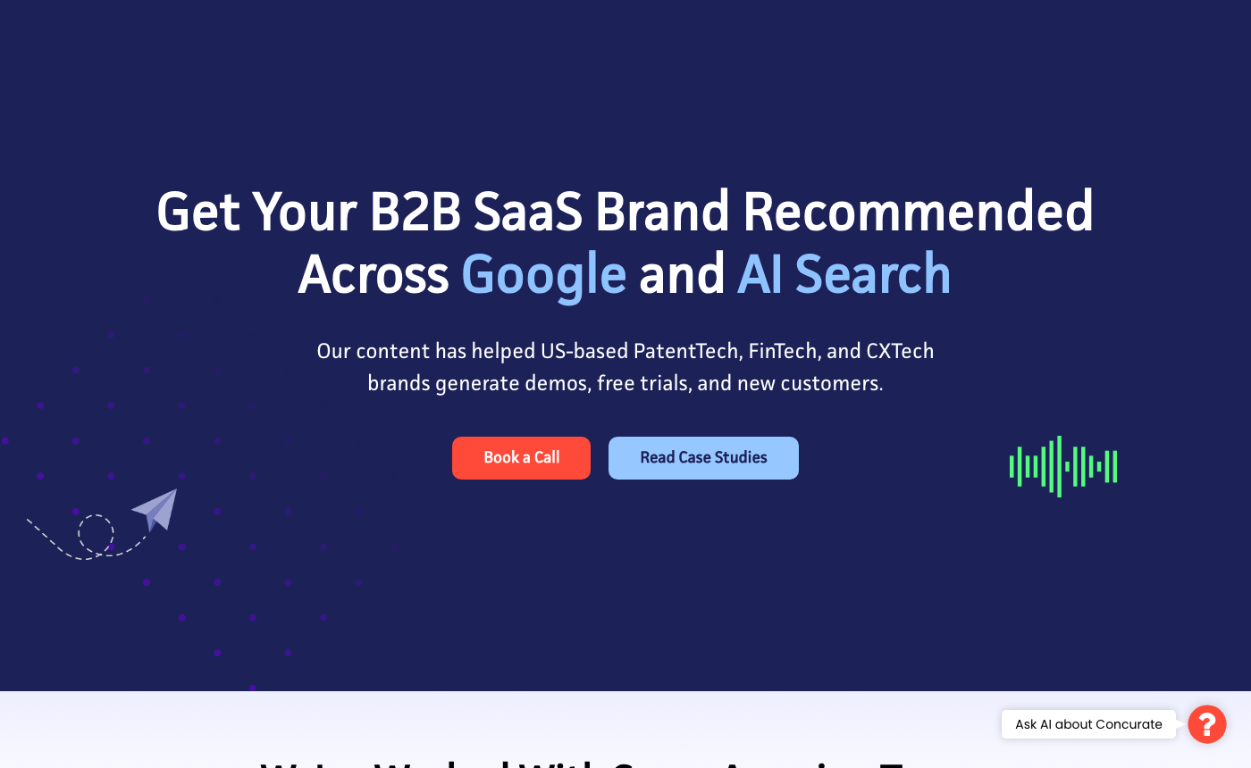 Concurate homepage