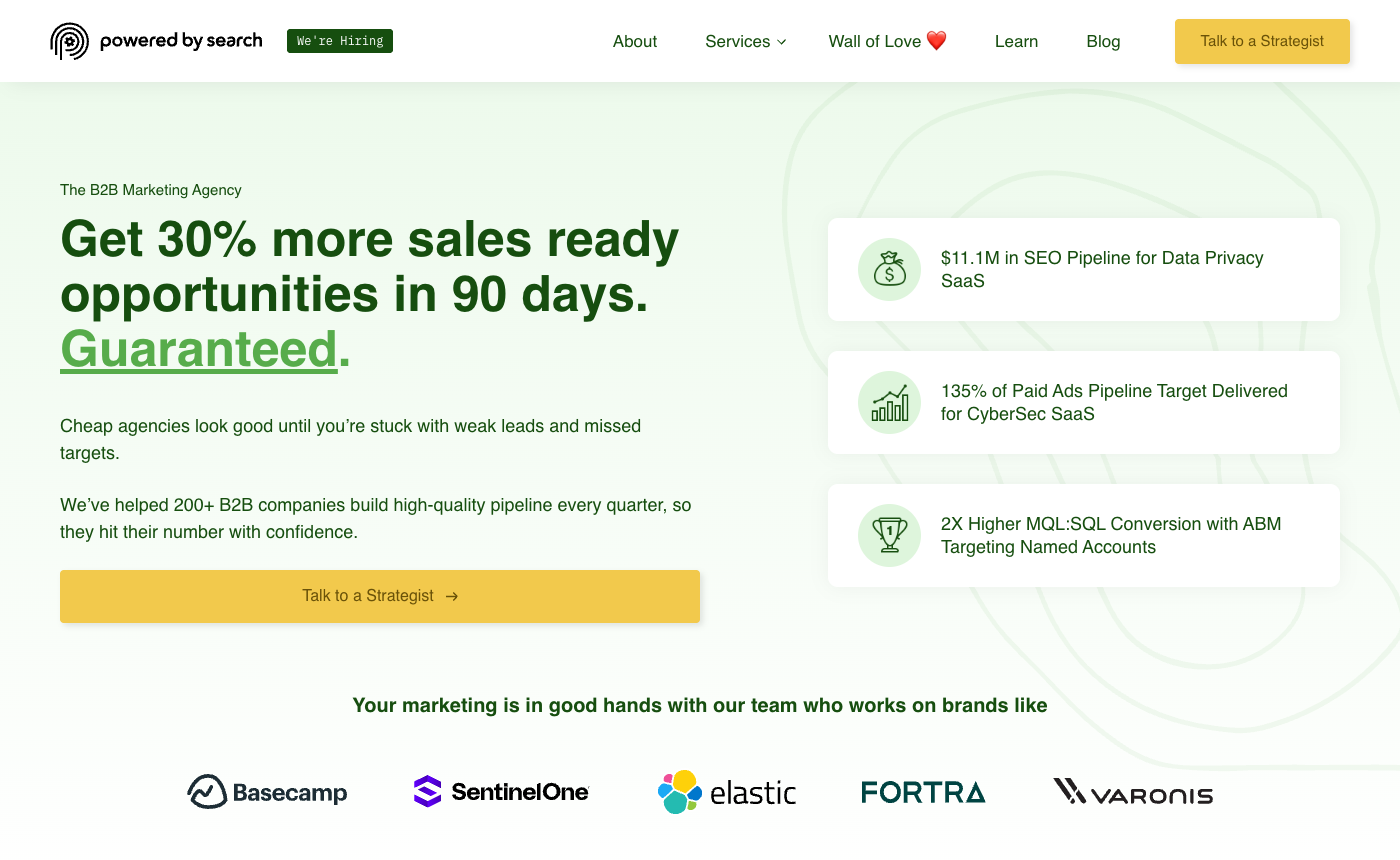 Powered by Search homepage