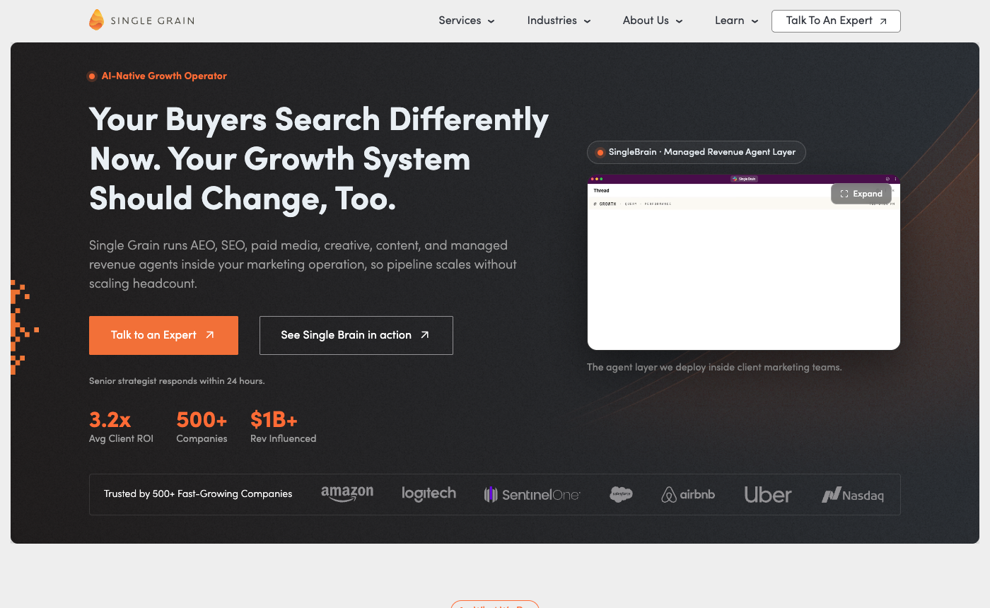 Single Grain homepage