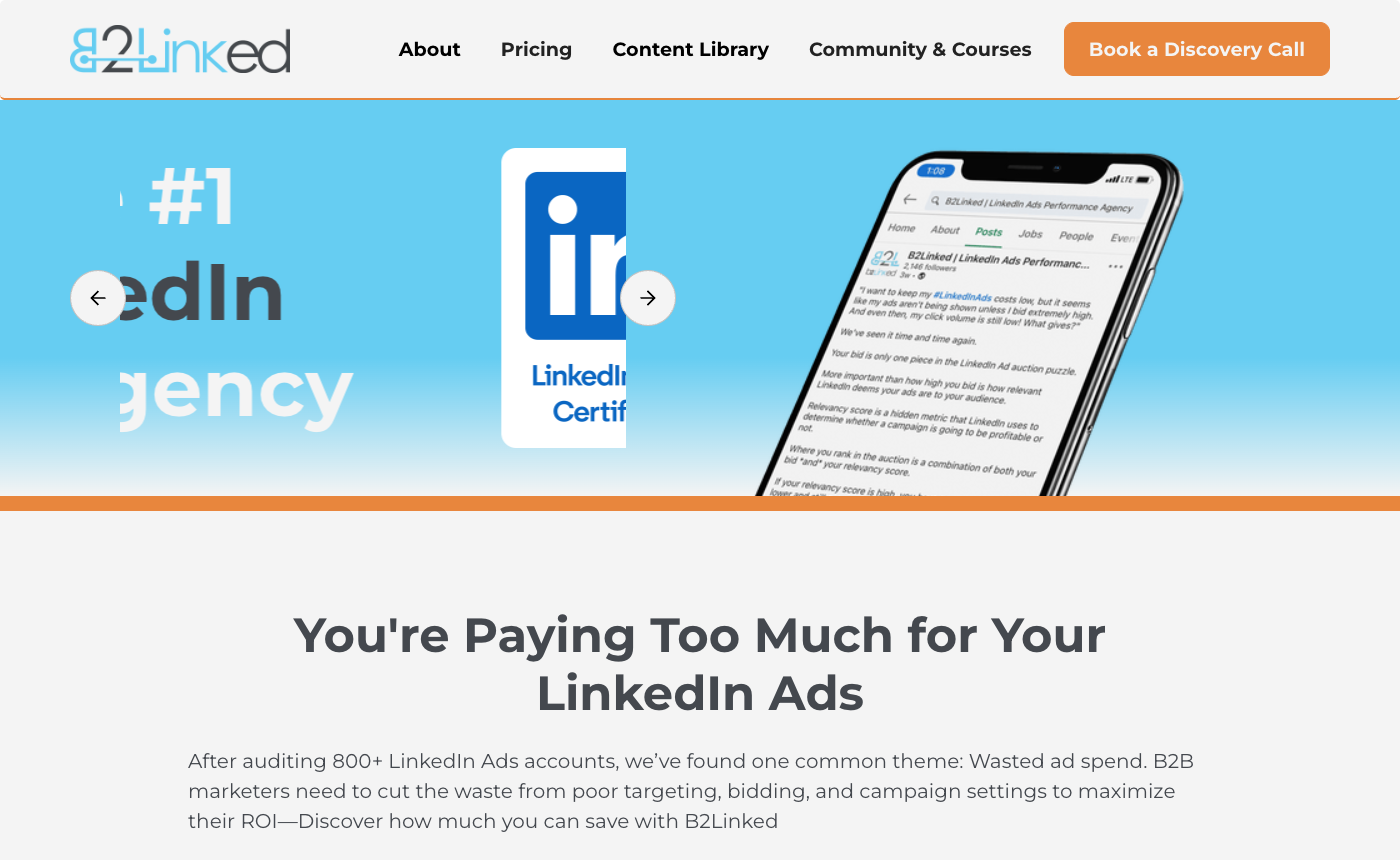 B2Linked homepage
