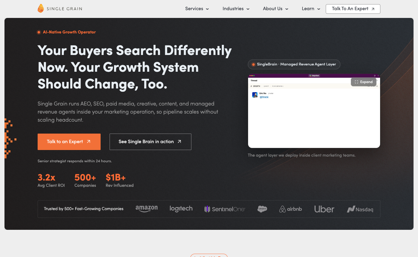Single Grain homepage