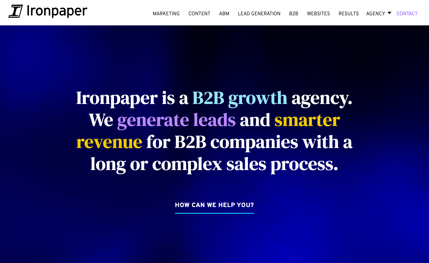 Ironpaper homepage