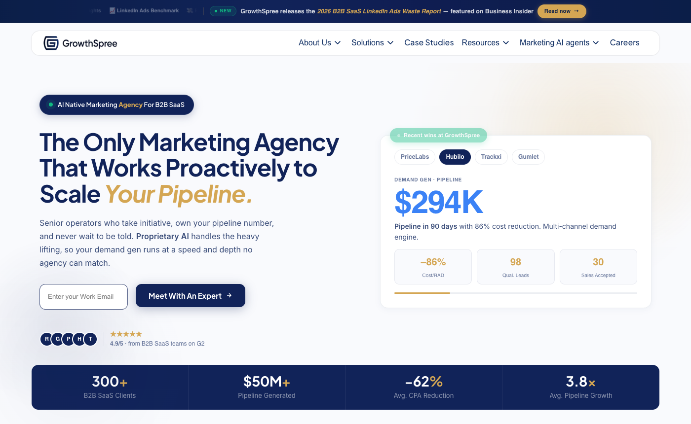 GrowthSpree homepage