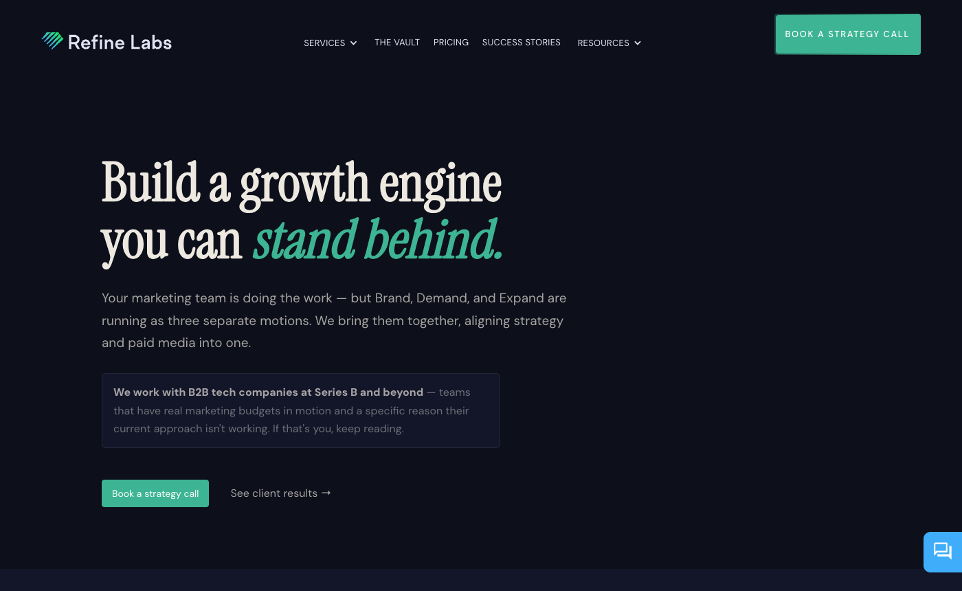 Refine Labs homepage