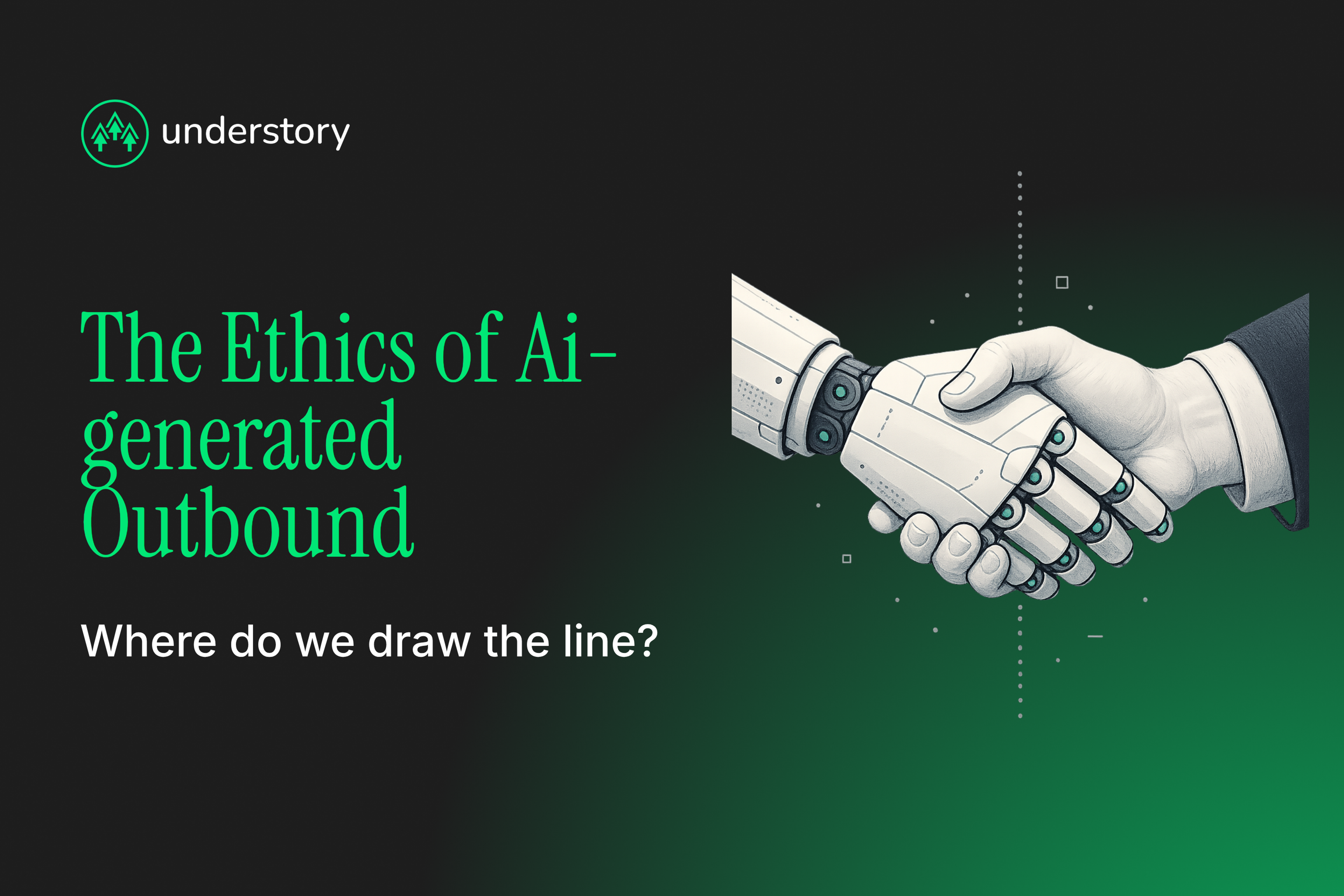 Human hand reviewing AI-generated outbound email draft against verified sales signals