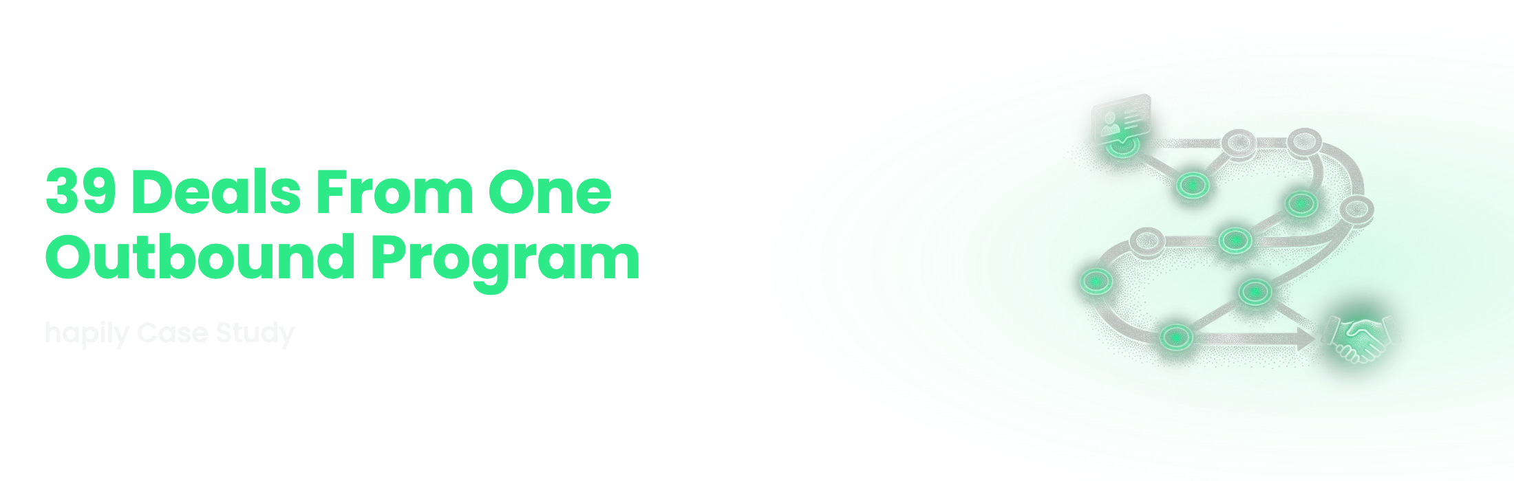 Understory Agency case study banner reading 39 Deals From One Outbound Program, hapily Case Study
