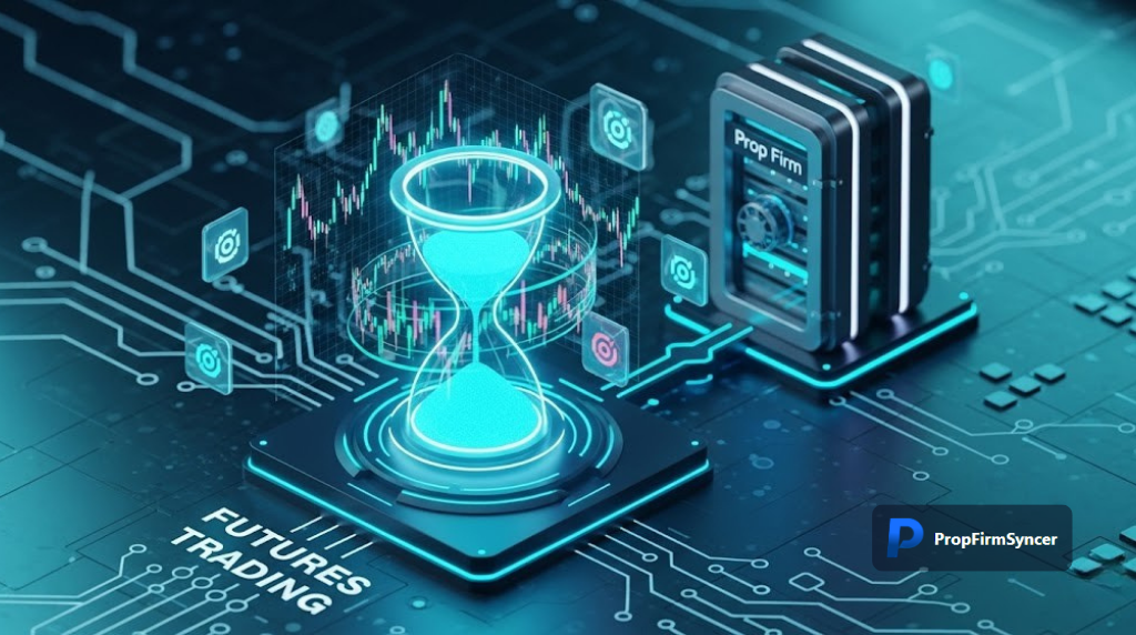 A picture of propfirmsyncer.com that represents What is futures trading with prop firms?