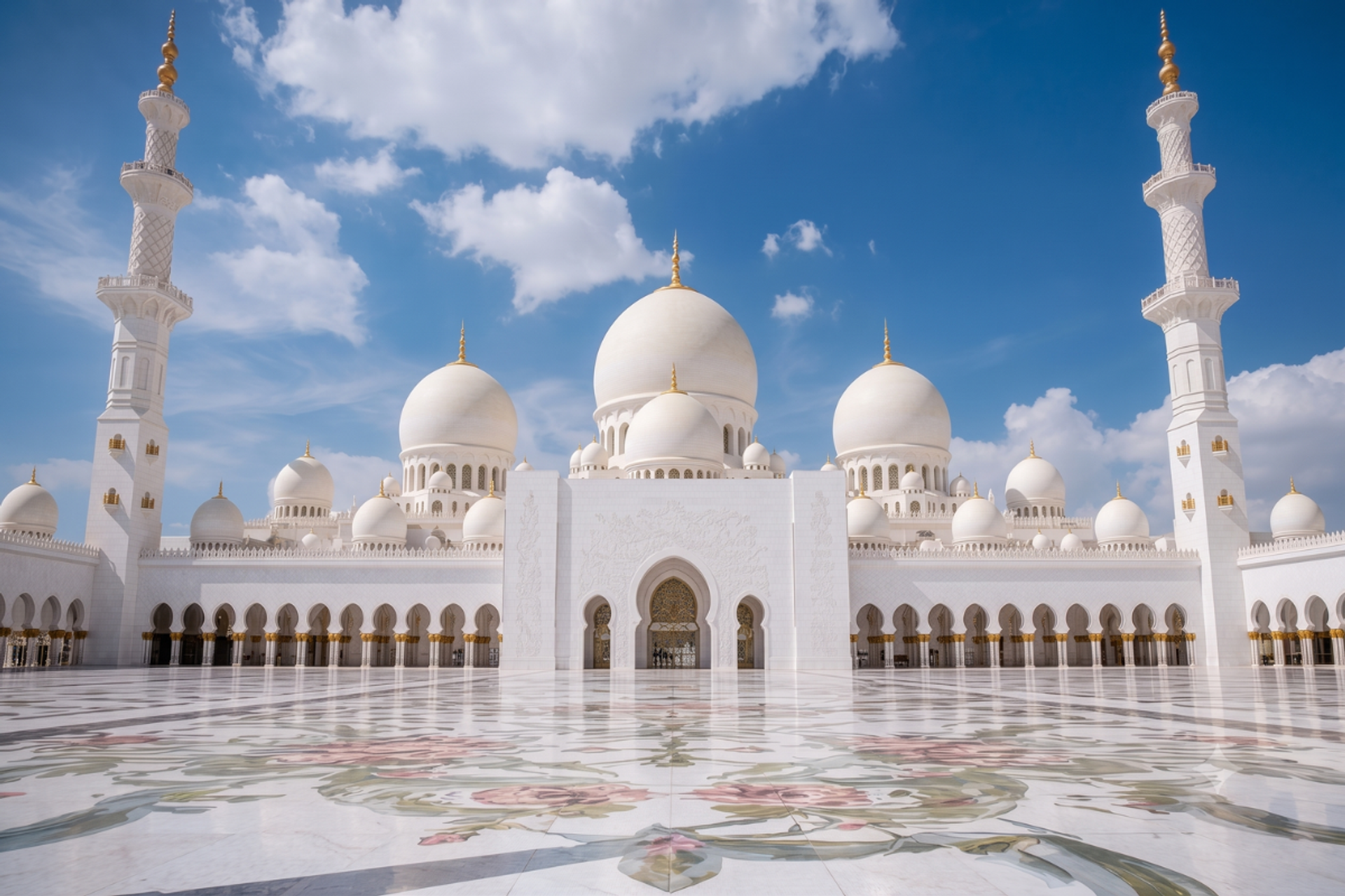 Abu Dhabi landmark Sheikh Zayed Grand Mosque banner for AtoZ Typing Center