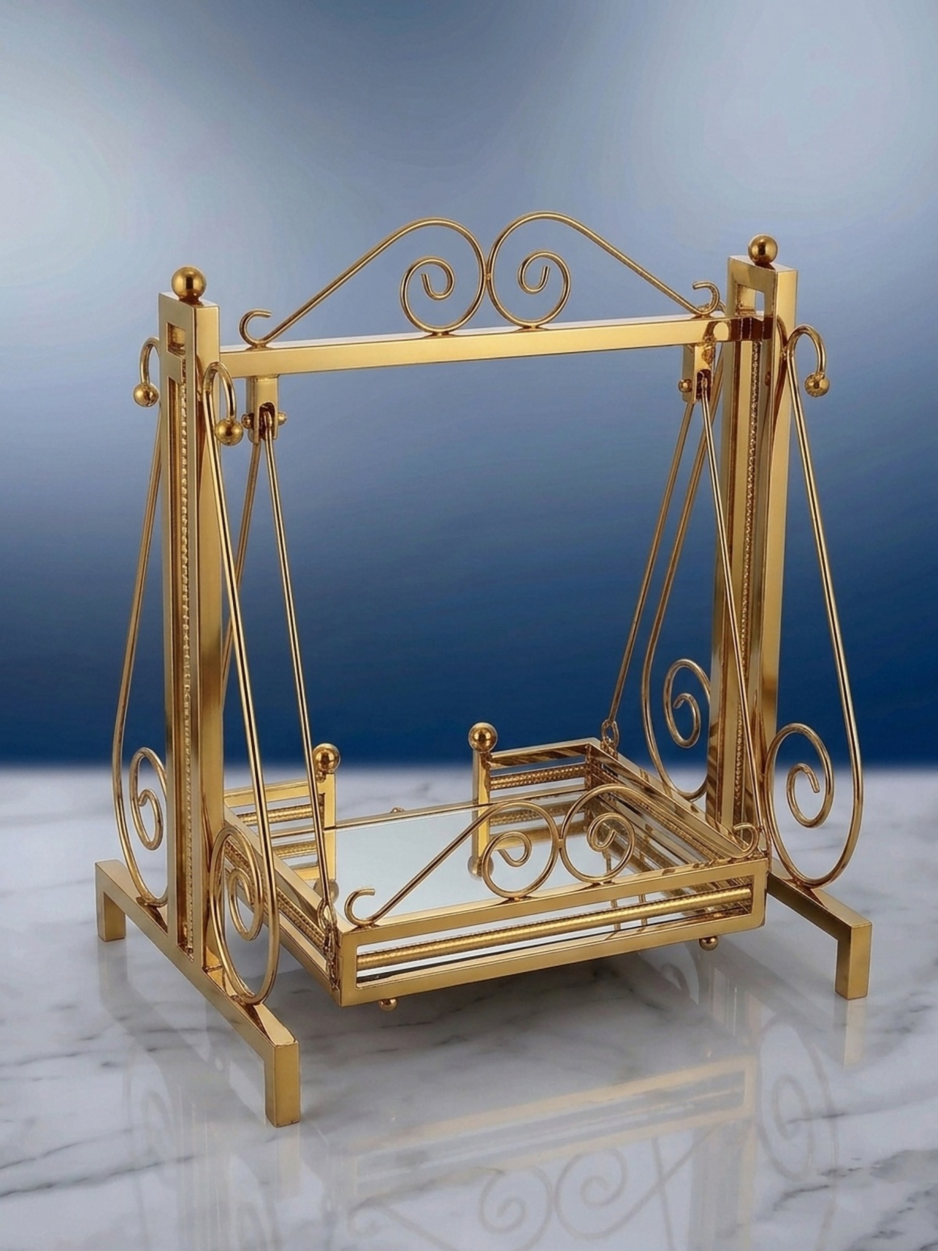 Gold Jhula 20" stainless steel swing – Back