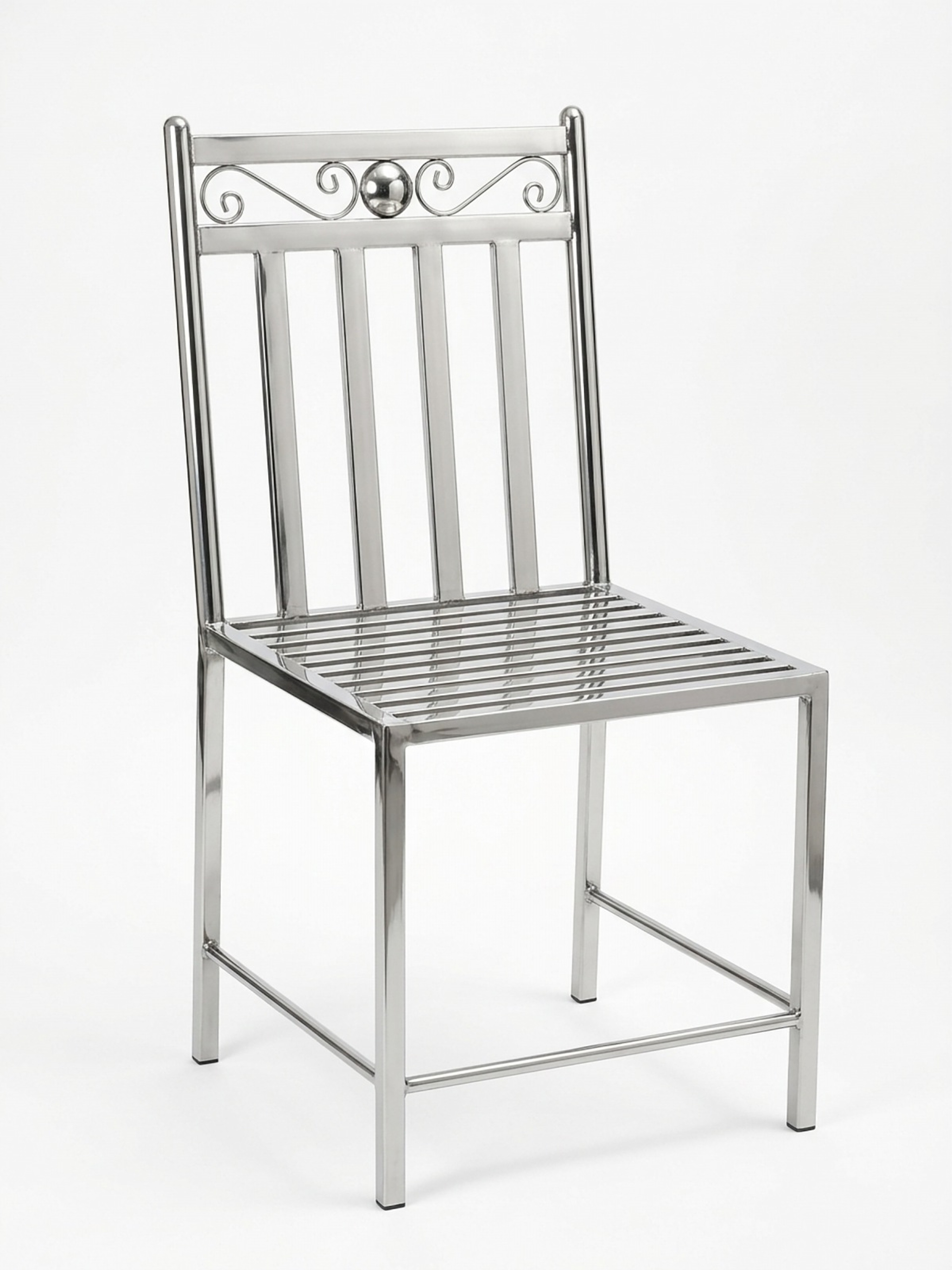 Stainless Steel Slatted Chair – Front