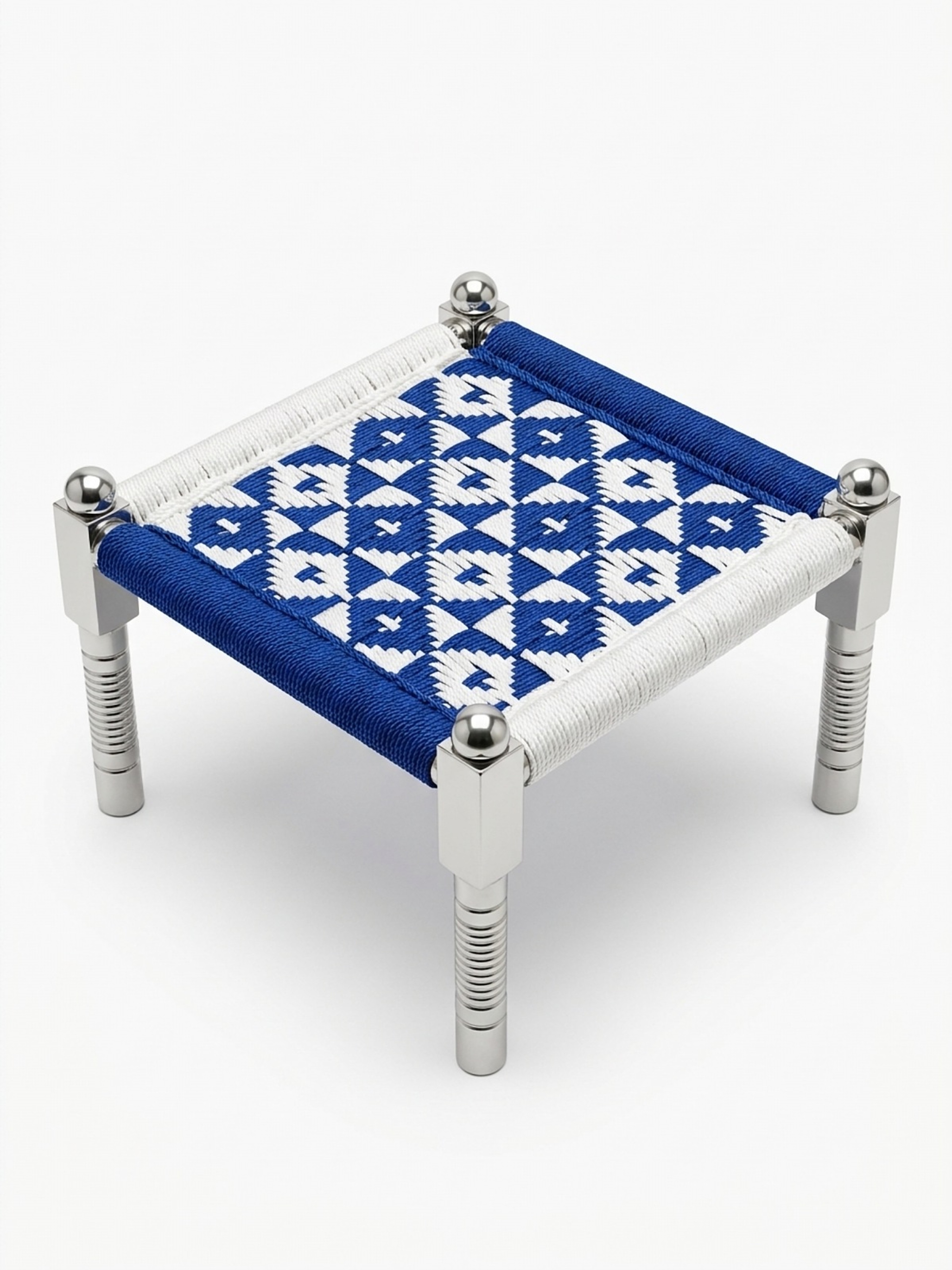 Stainless Steel Woven Stool (Peedha) – Front