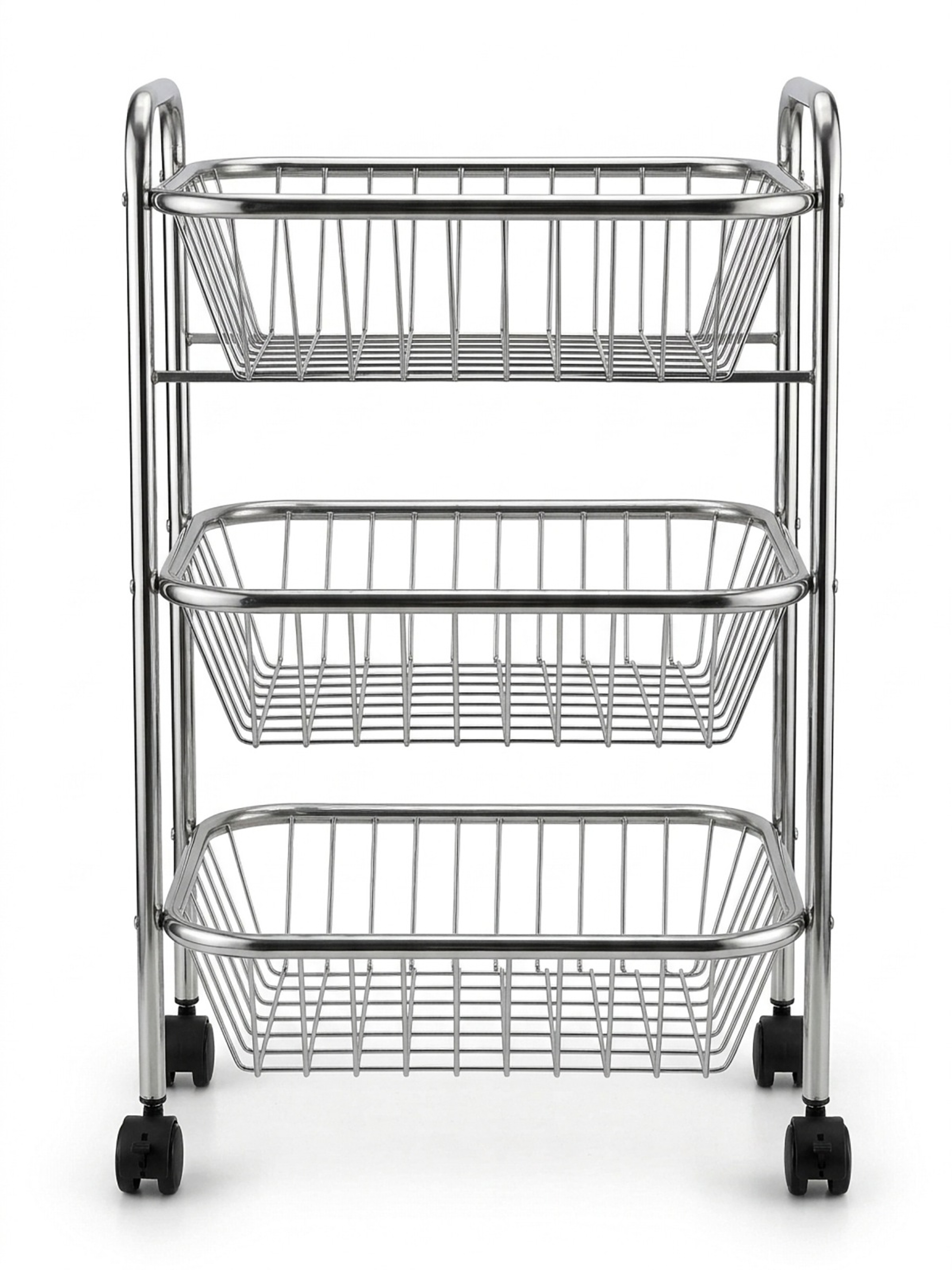 Stainless Steel Vegetable Trolley (3 Tier) – Front