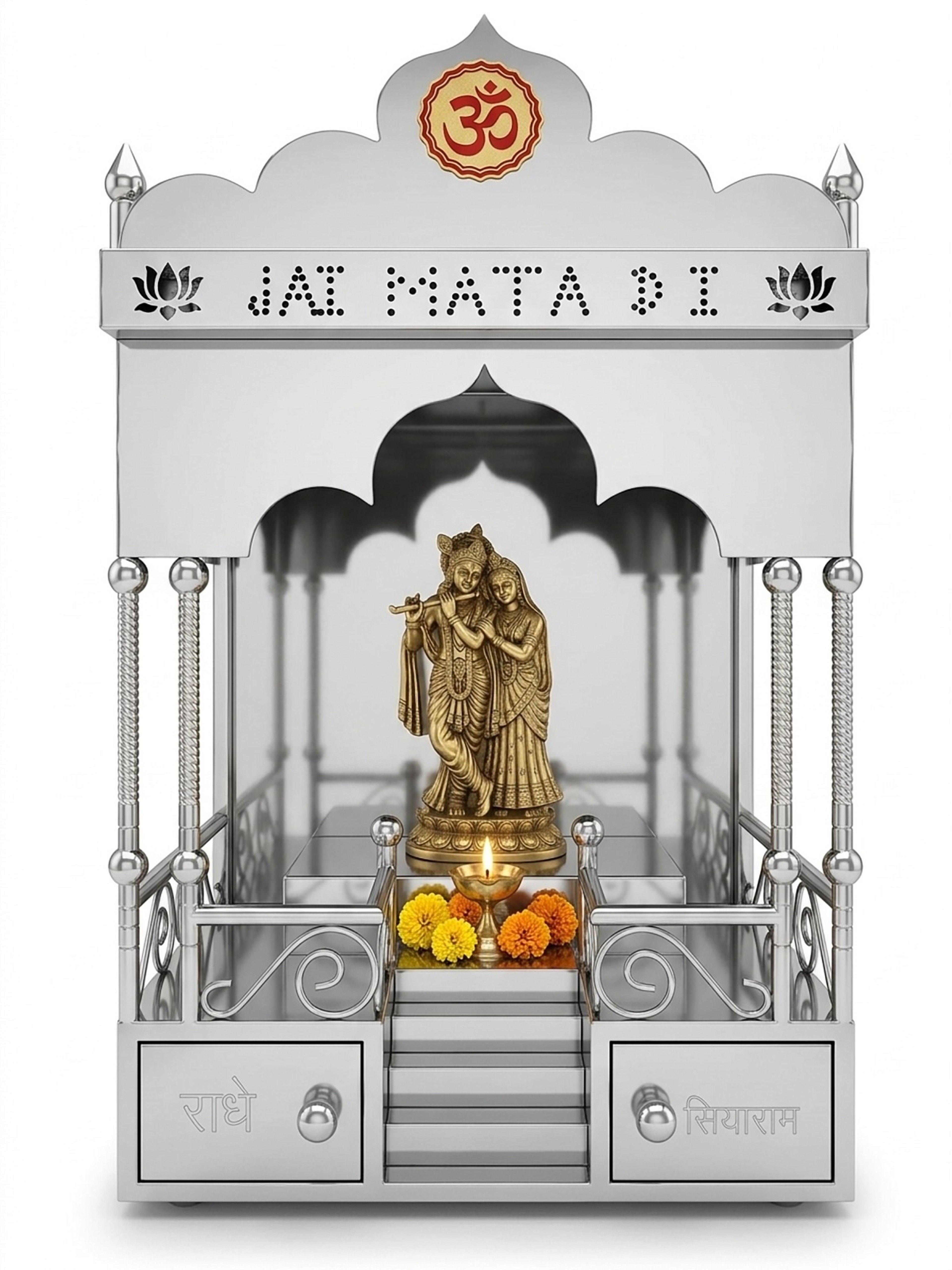 Stainless Steel Home Temple (Mandir) – Front