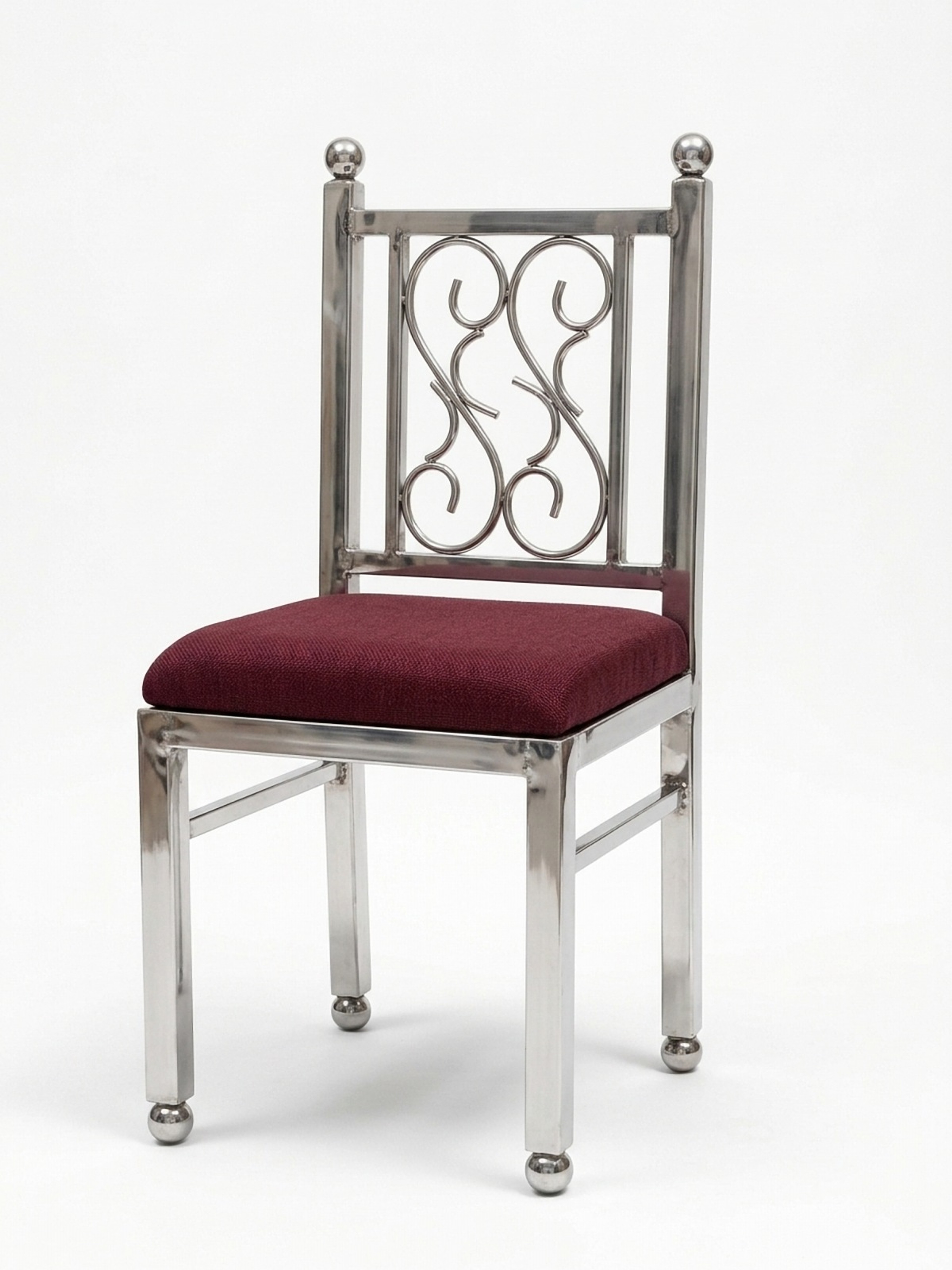 Stainless Steel Dining Chair – Three-quarter view