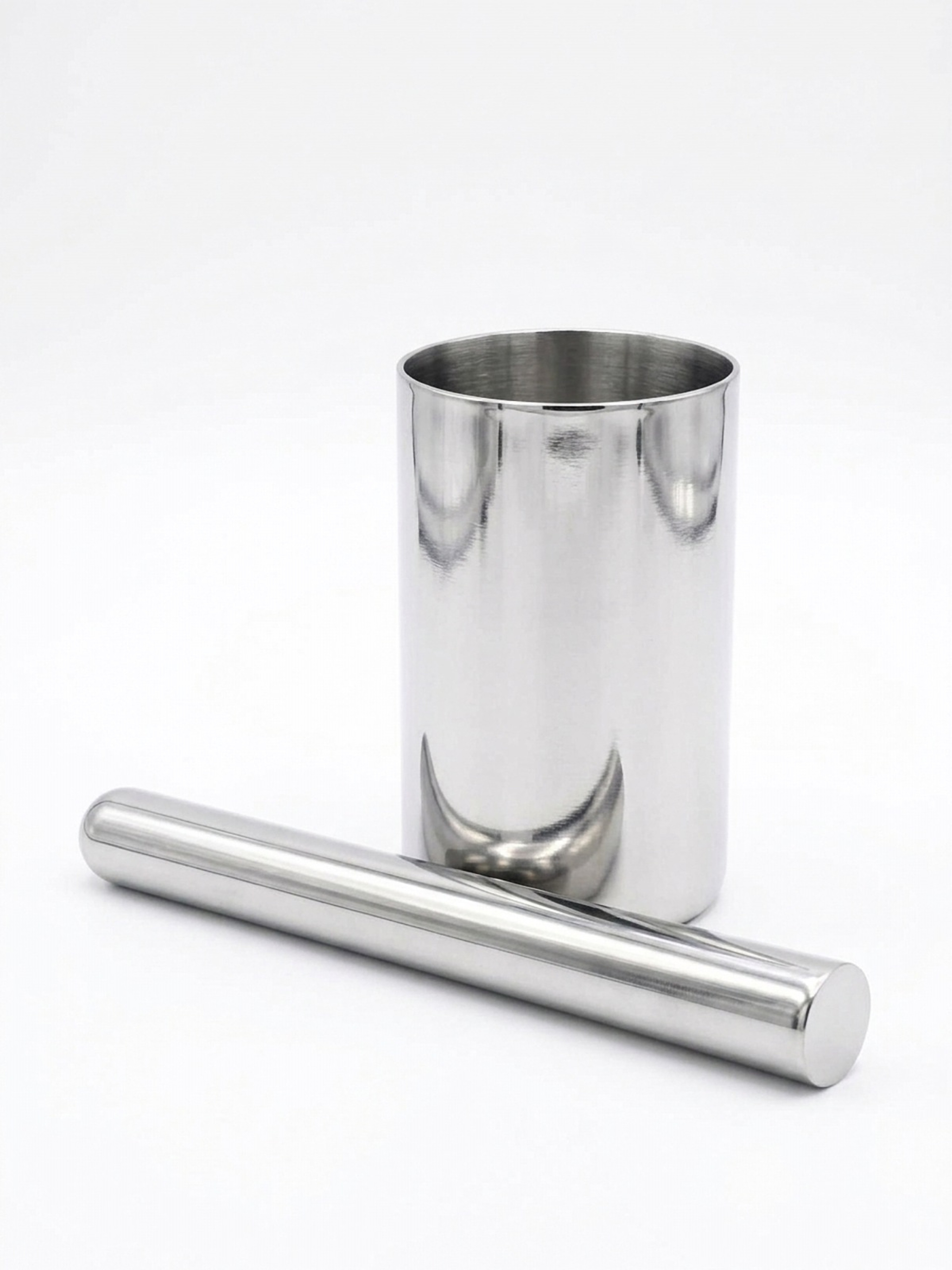 Stainless Steel Kharal (Mortar & Pestle) – Cup and pestle