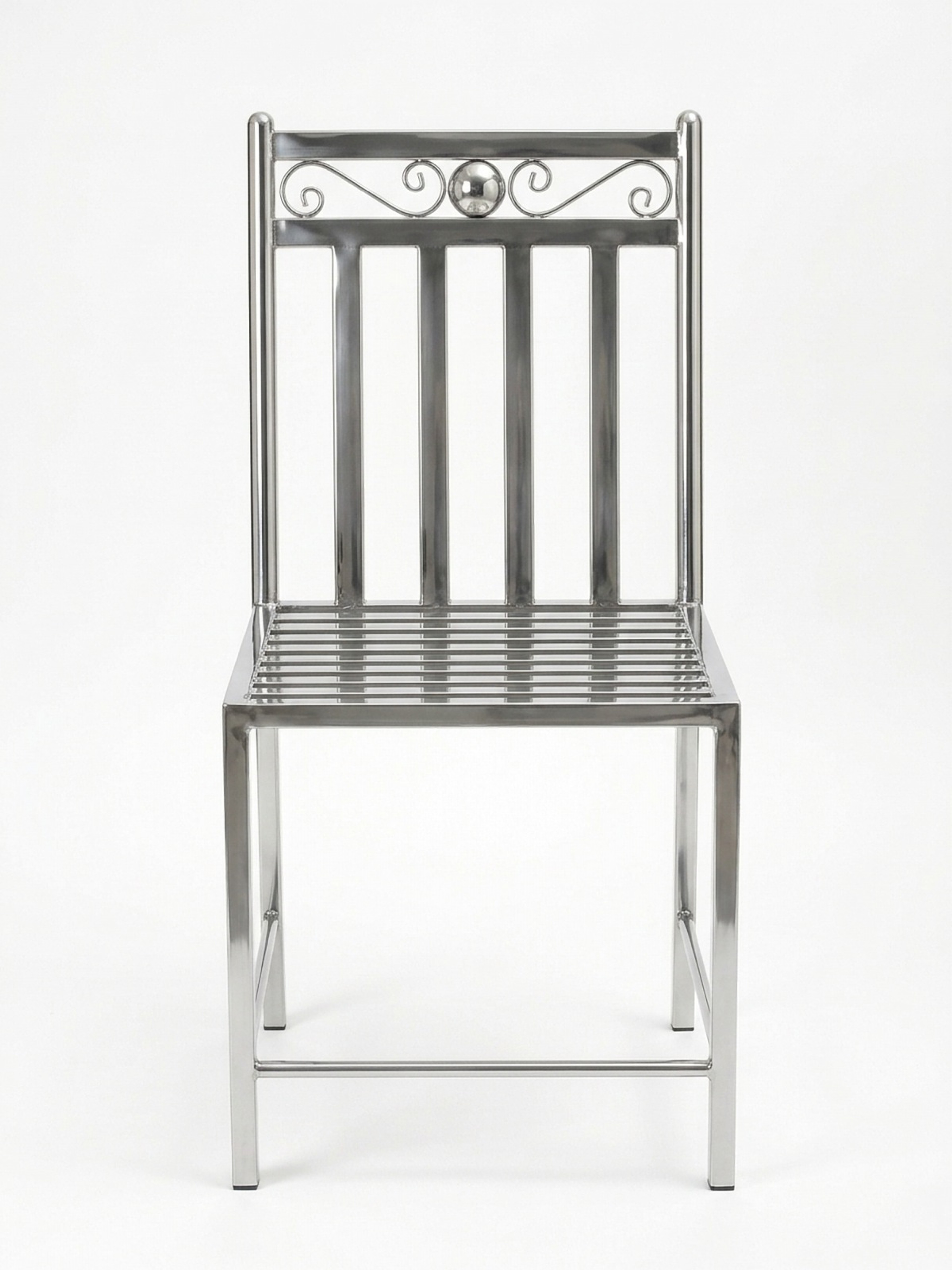 Stainless Steel Slatted Chair – Front