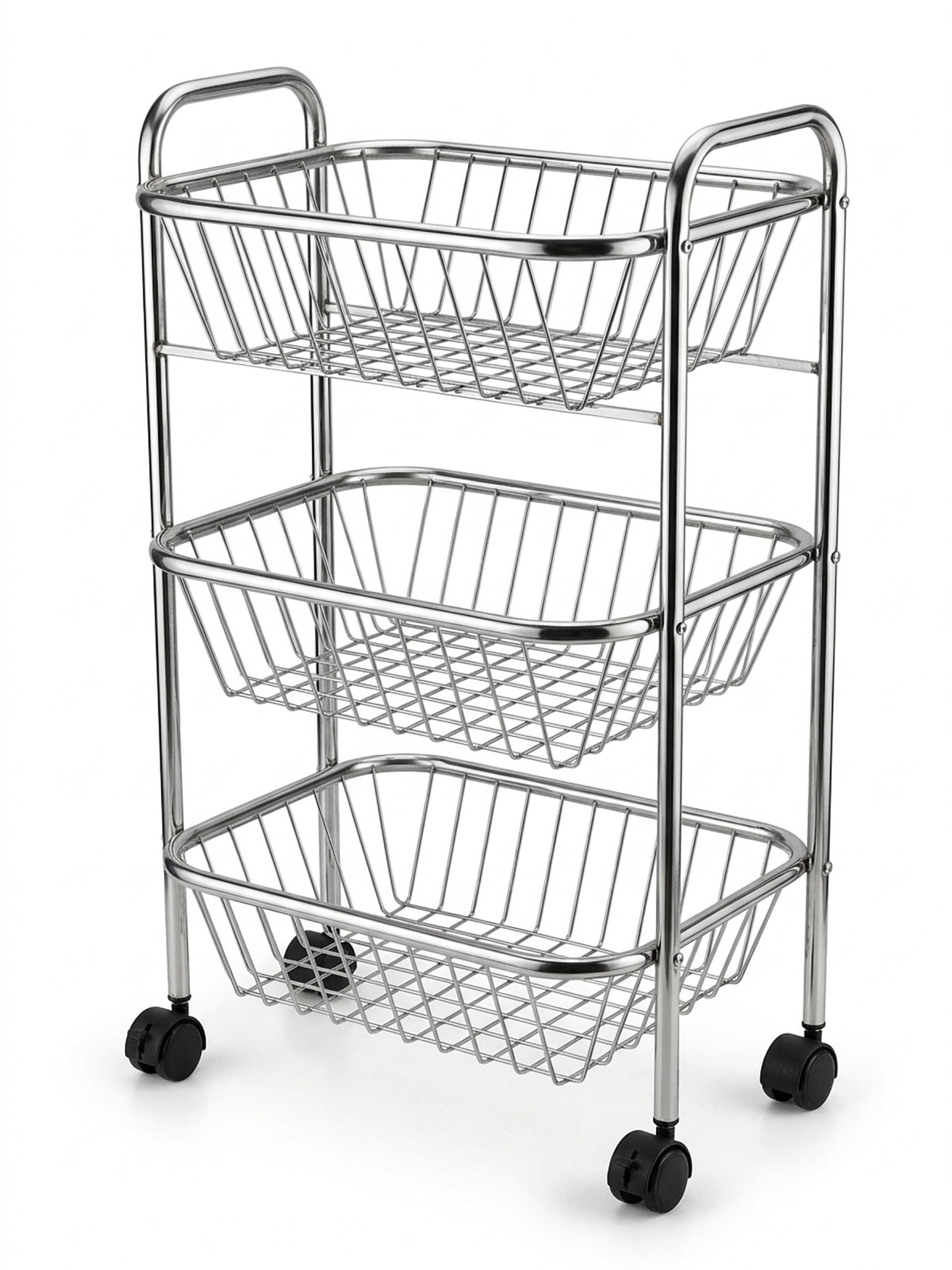 Stainless Steel Vegetable Trolley (3 Tier) – Front
