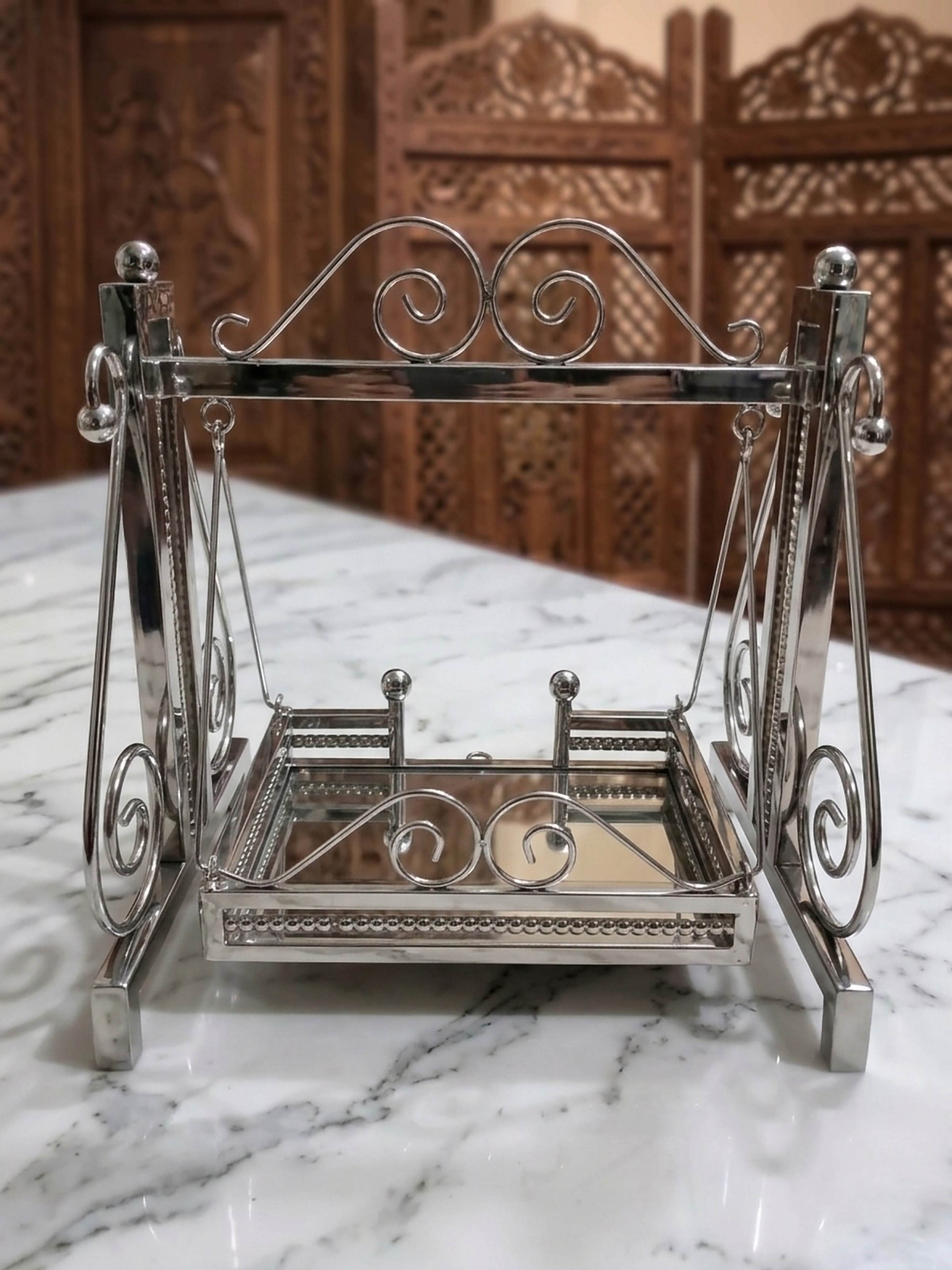 Steel Jhula 16" stainless steel swing – Back