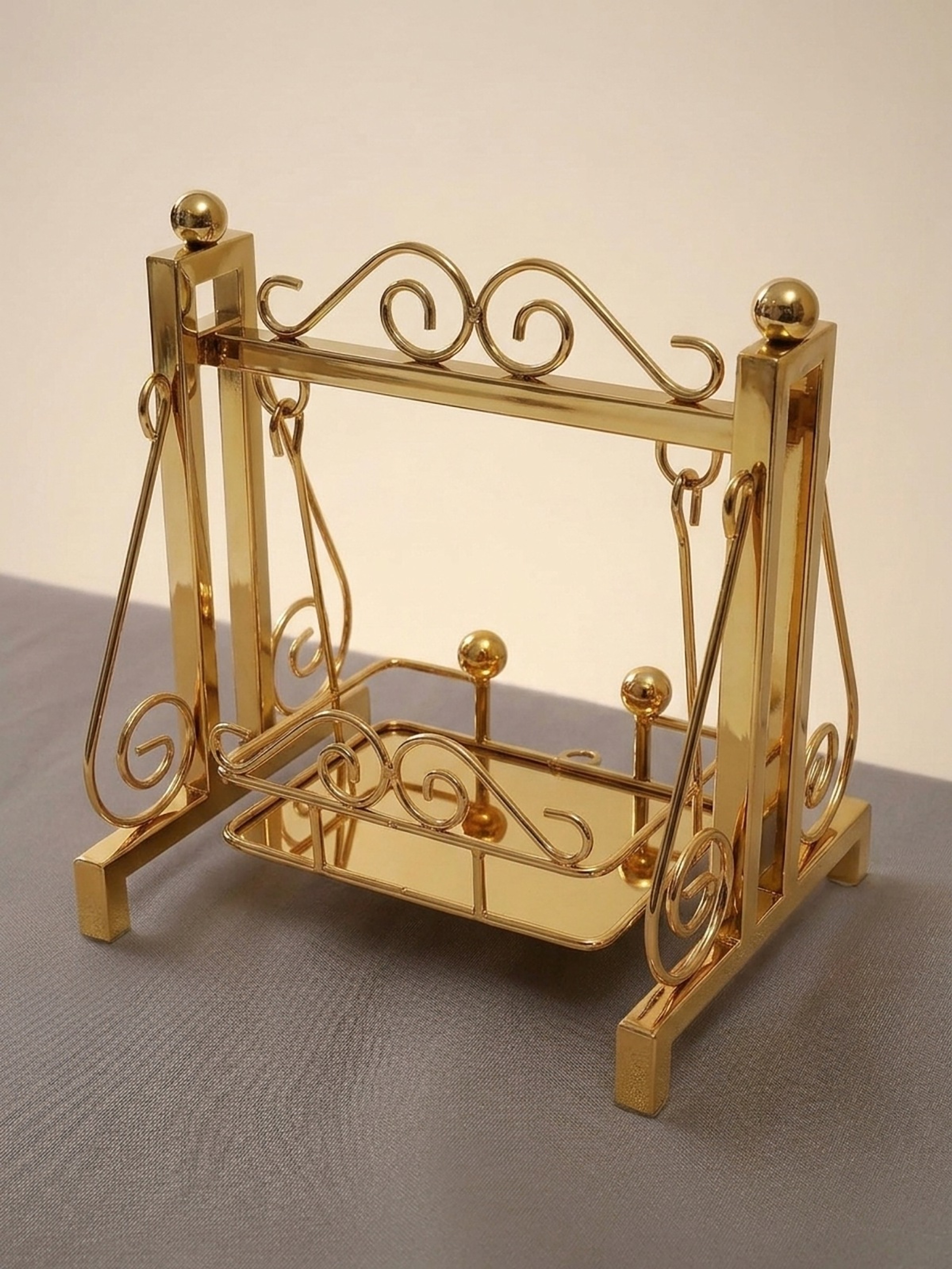 Gold Jhula 10" stainless steel swing – Back