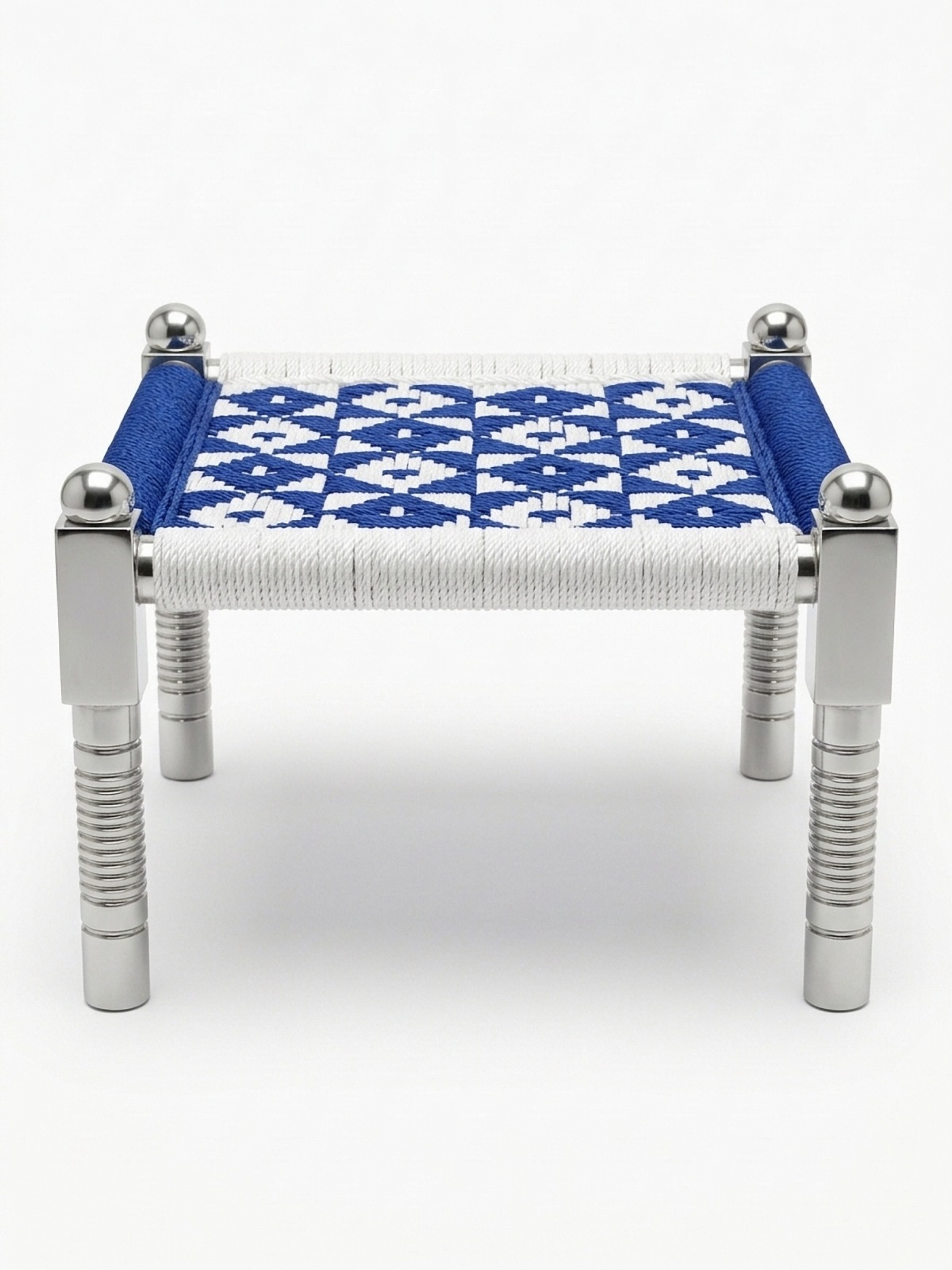 Stainless Steel Woven Stool (Peedha) – Front