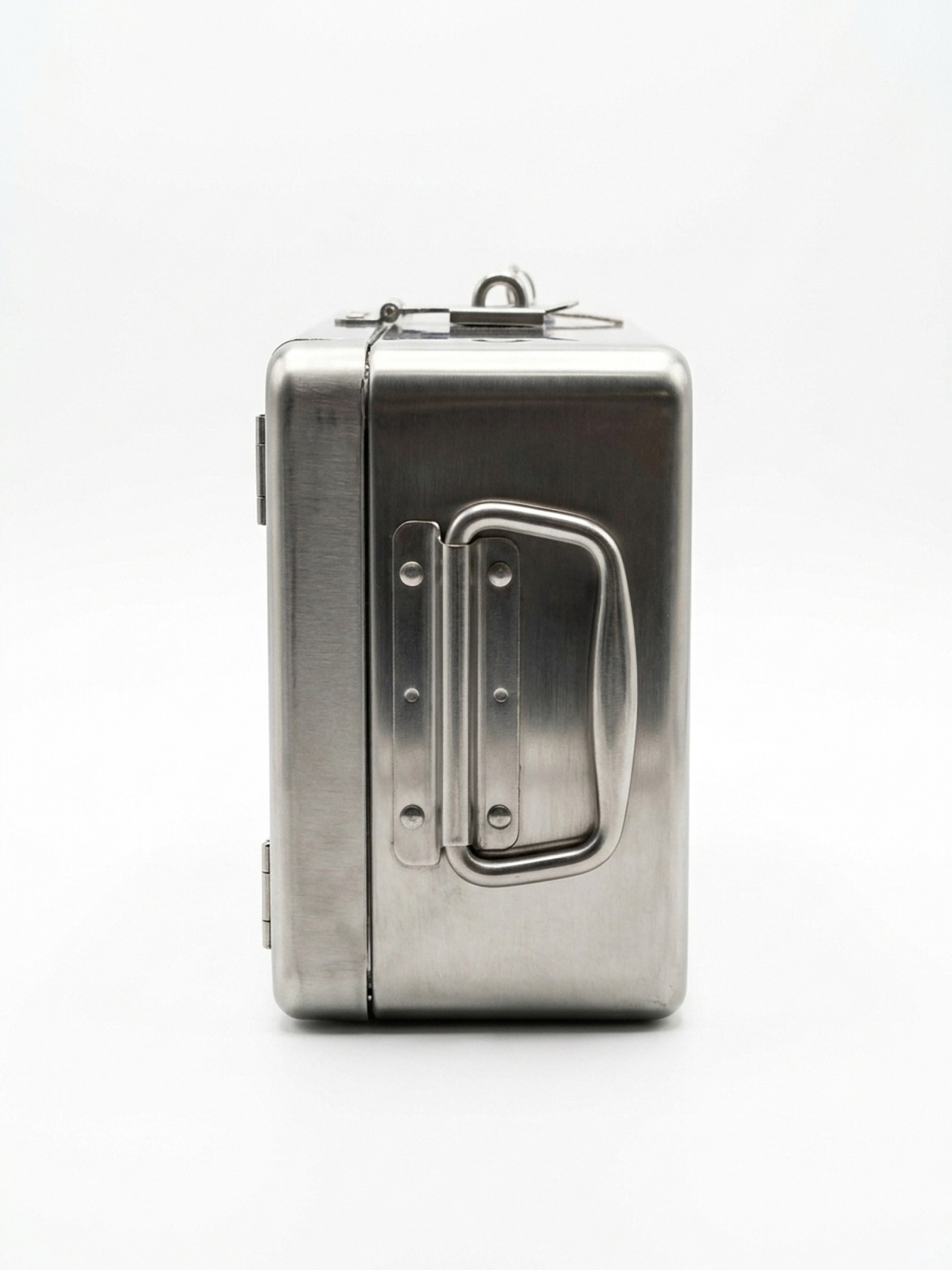Stainless Steel Cash Box (Galla) – Side (handle)