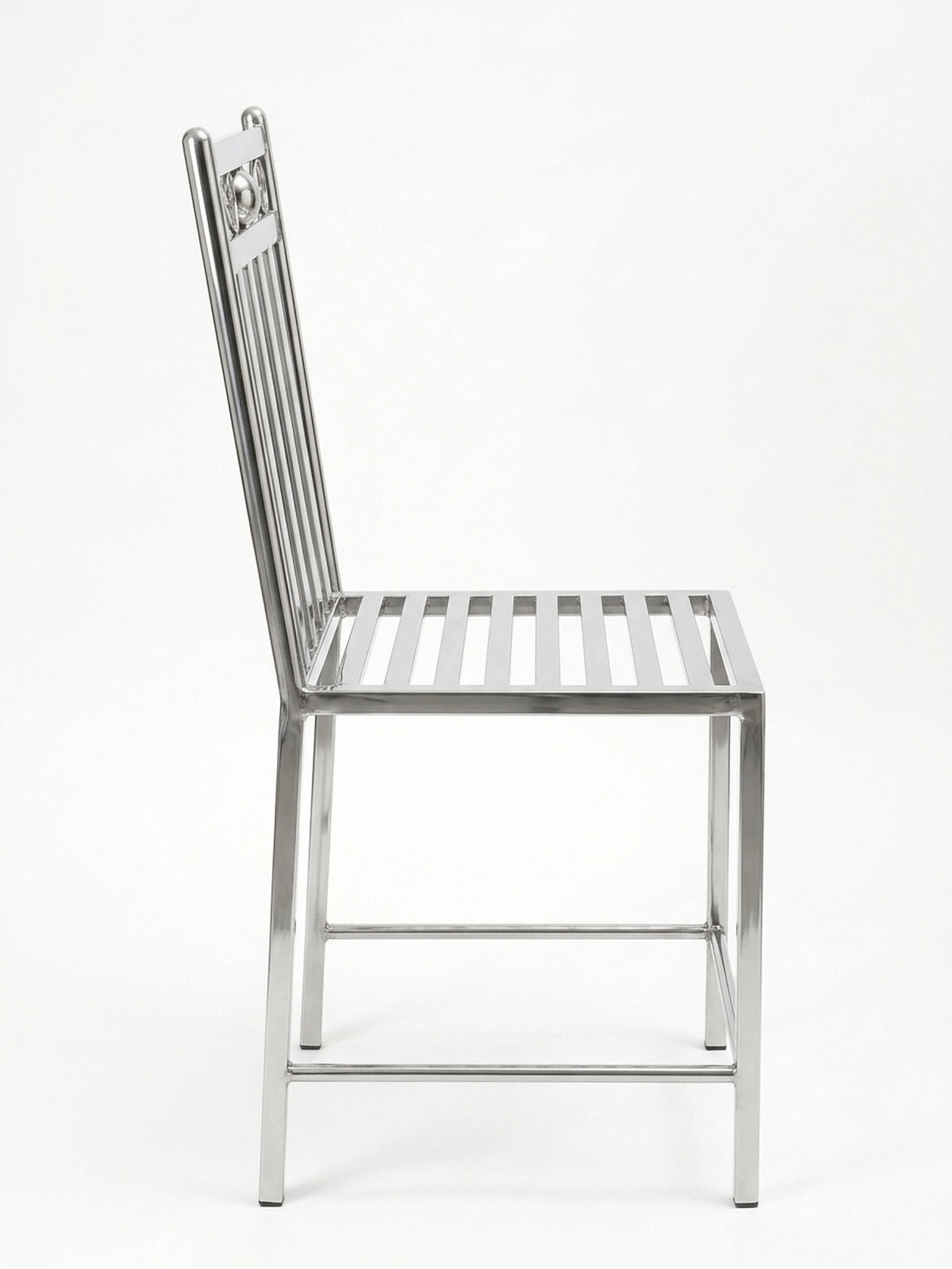 Stainless Steel Slatted Chair – Side