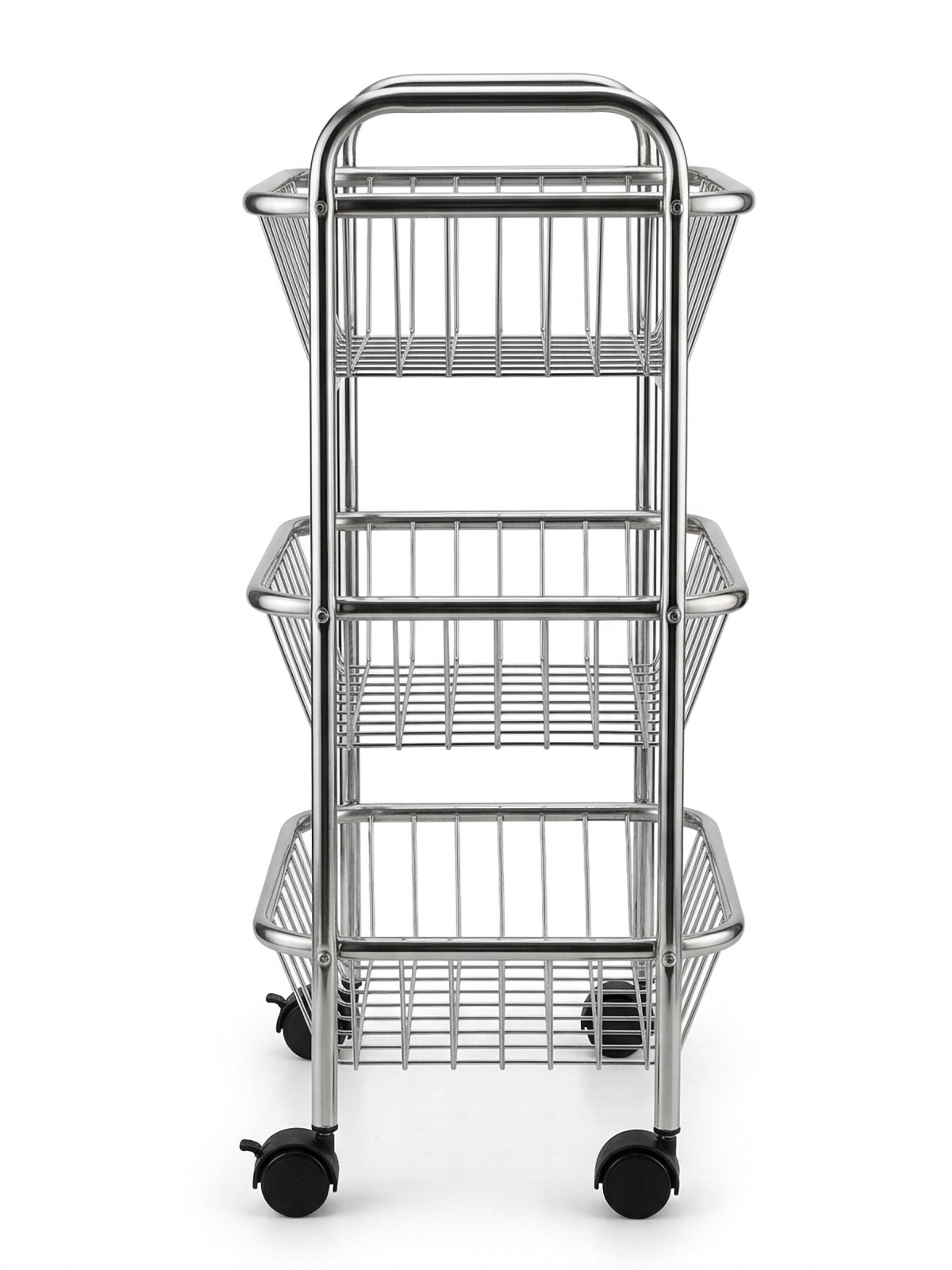 Stainless Steel Vegetable Trolley (3 Tier) – Side