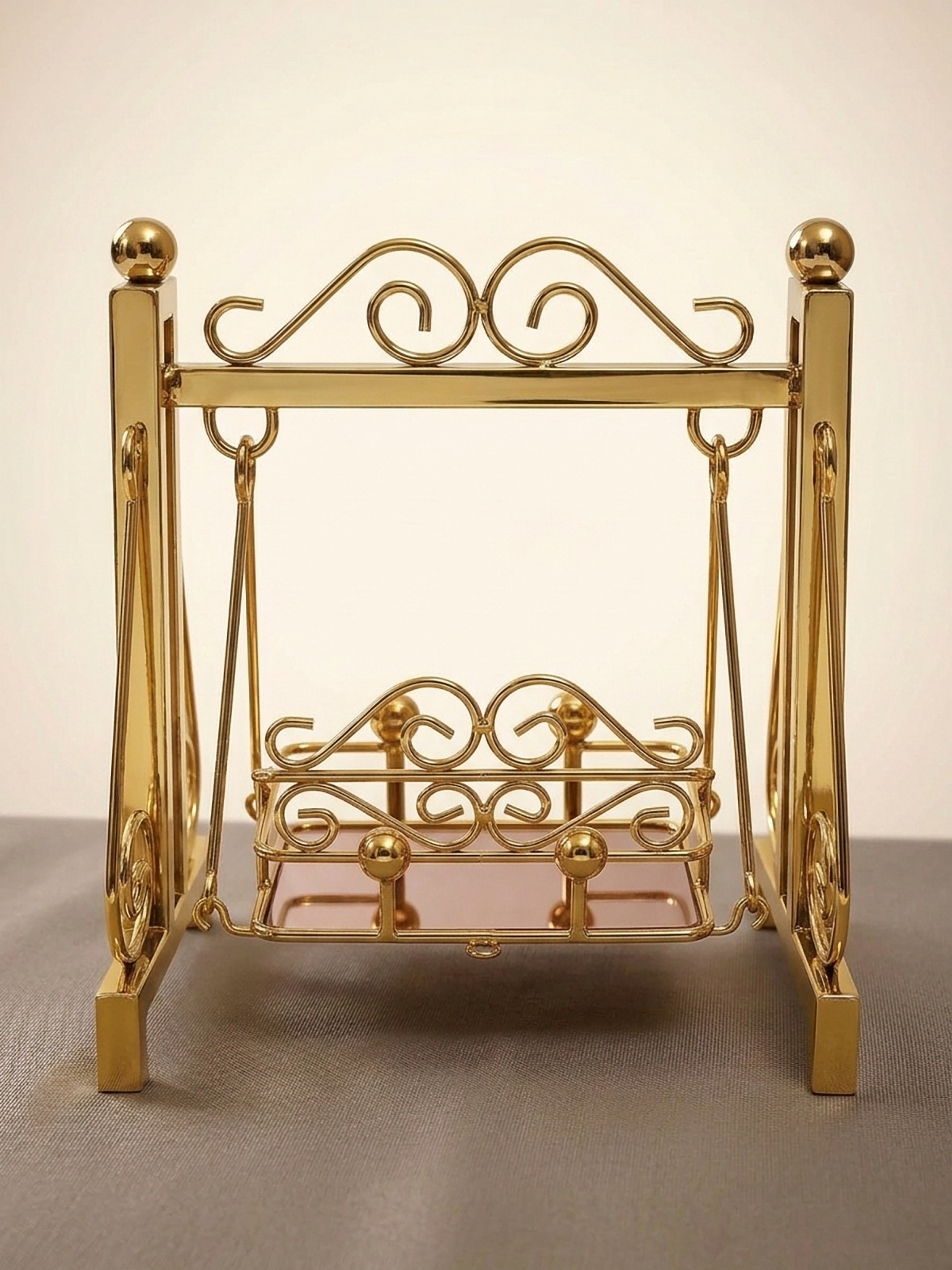 Gold Jhula 8" stainless steel swing – Back